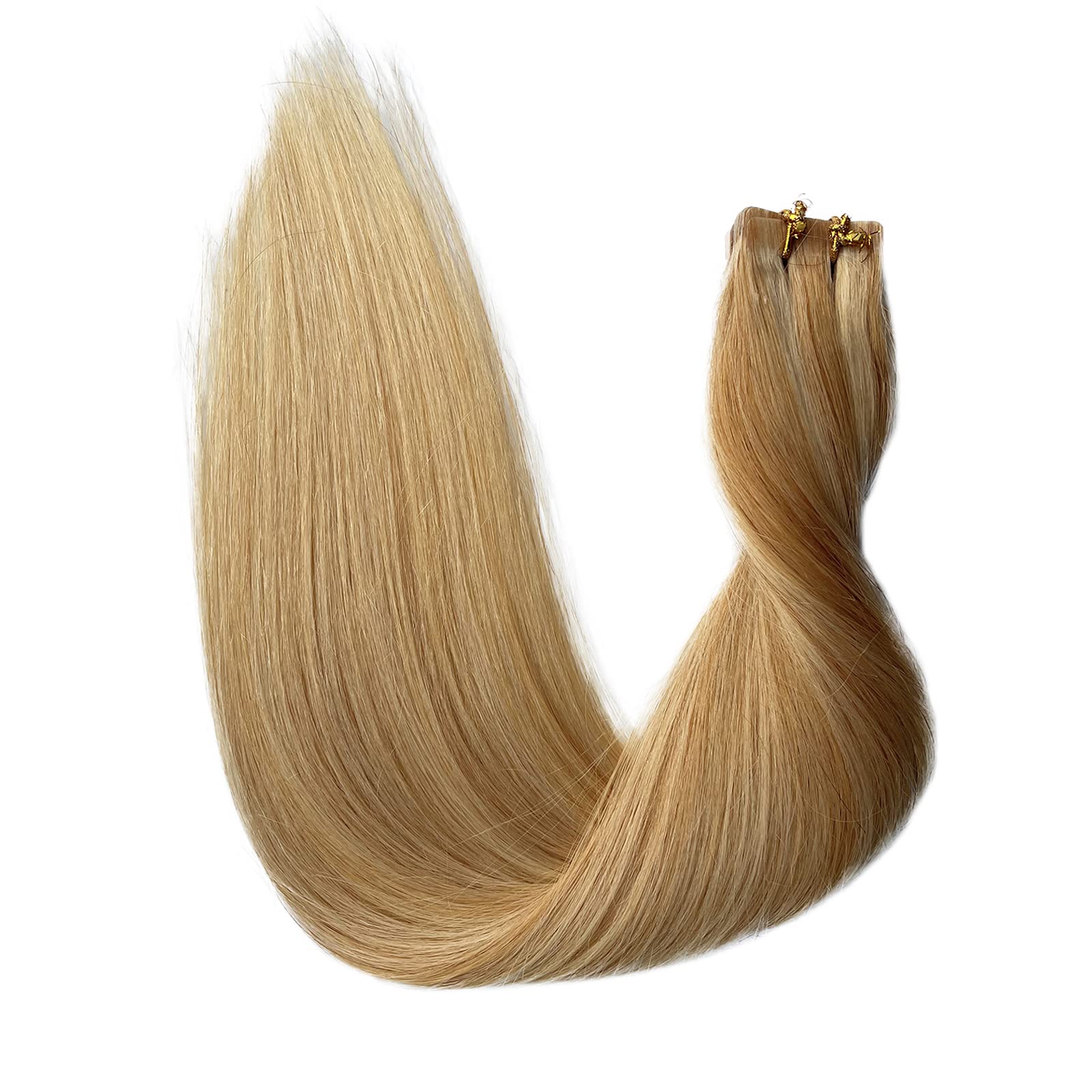 14Inch Balayage Blonde Tape In Hair Extensions Remy Hair 30G 20Pcs/Packs Strawberry Blonde With Bleach Blonde Silky Straight Reu