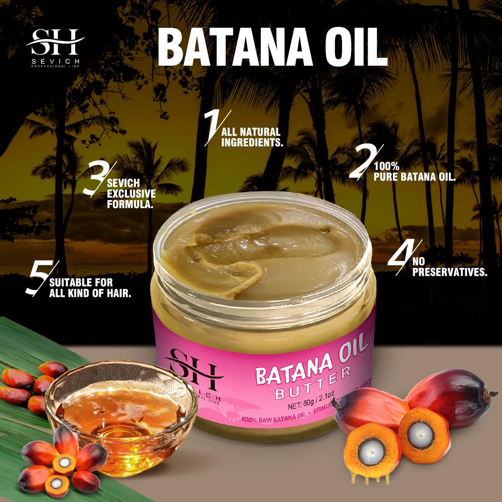 SEVICH Hair Butter with 100% Pure Raw Batana Oil - From Honduras for Growth, Repairing Damaged Tresses, Nourishing Thin Scalp an