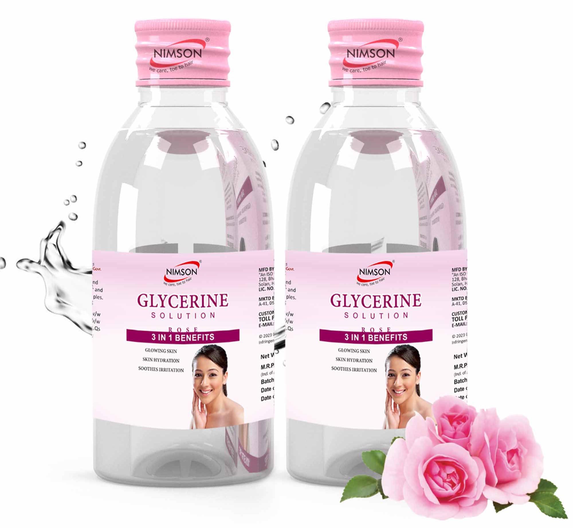 Nimson Glycerine For Skin Protection & Moisturizing - Pack Of 2 (110Ml Each) | Heals & Soothes Irritation | Soft, Glowing Skin |