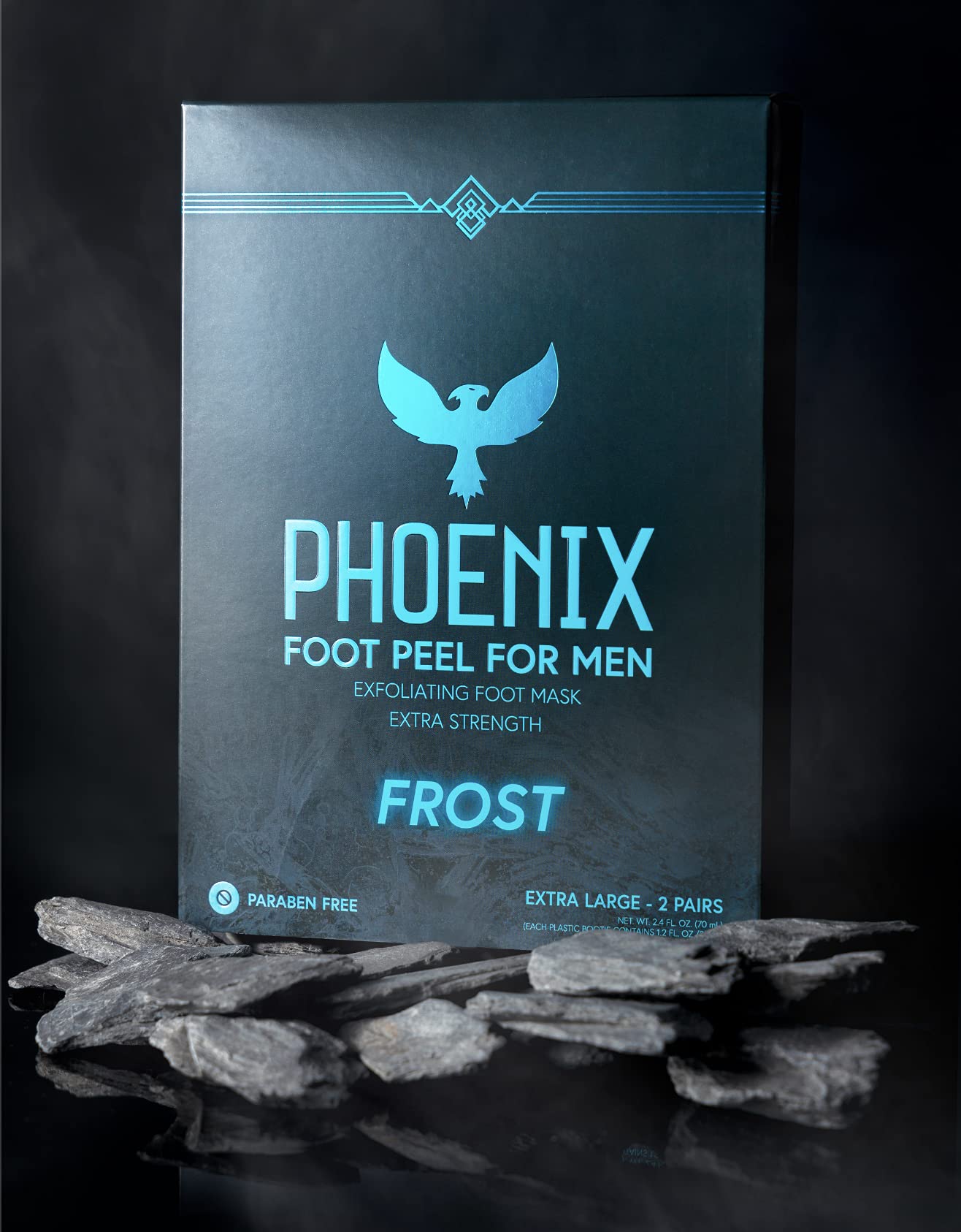 (Pack of 2) Phoenix Foot Peel for Men - Extra Large - Extra Strength - Menthol - Exfoliating Dry Feet Treatment - Callus Remover