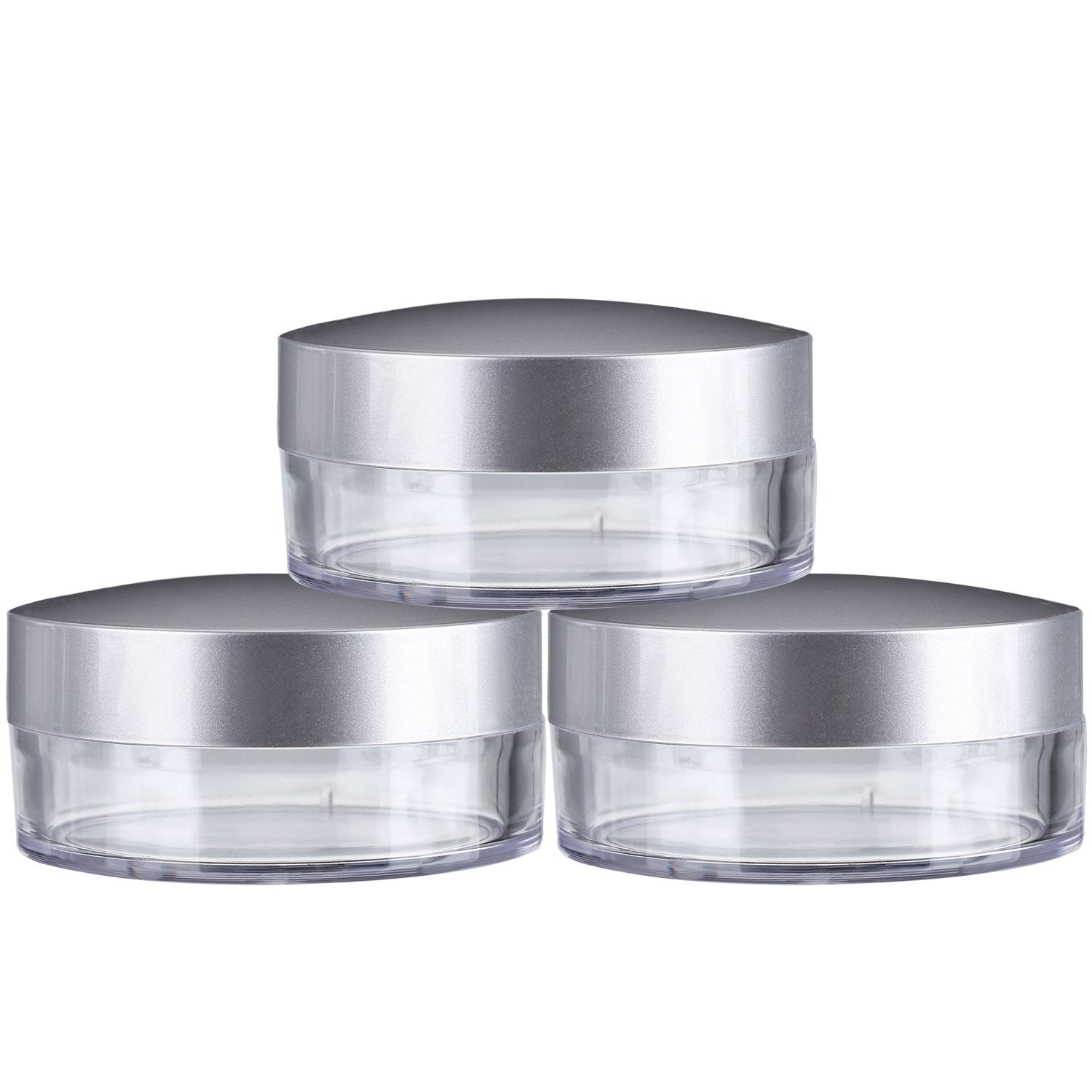 Hotop 3 Pieces 50 ml Plastic Empty Powder Case Face Powder Makeup Jar Travel Kit Blusher Cosmetic Makeup Containers with Sifter