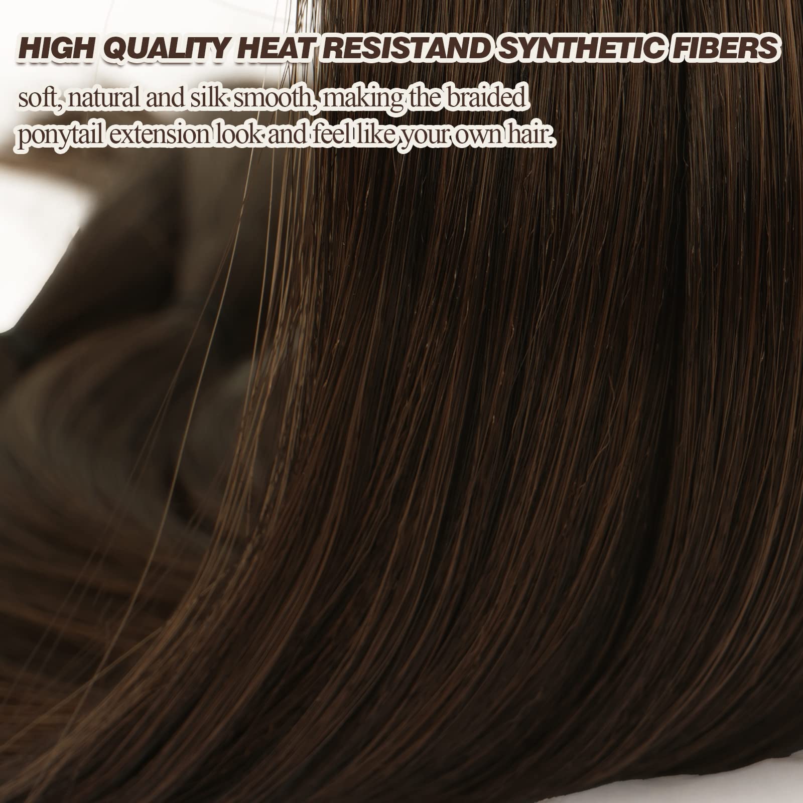 Barsdar 34 Inch Long Braided Ponytail Extension With Hair Tie Straight Wrap Around Hair Extensions Pony Tail Diy Natural Soft Sy