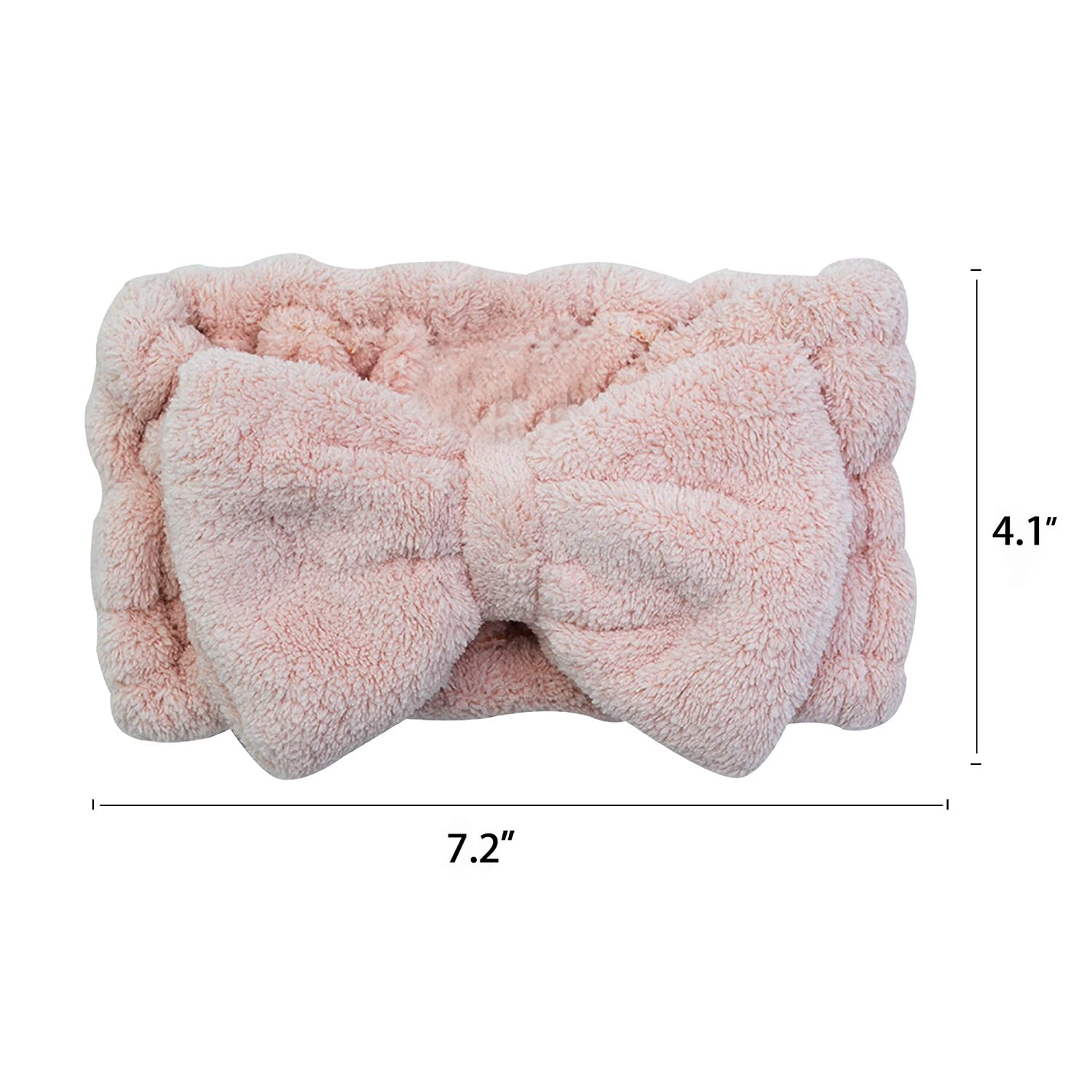 Chloven 2 Pack Microfiber Bowtie Headbands Facial Makeup Headband Cosmetic Bowknot Hairlace Wash Spa Yoga Sports Shower Adjustab