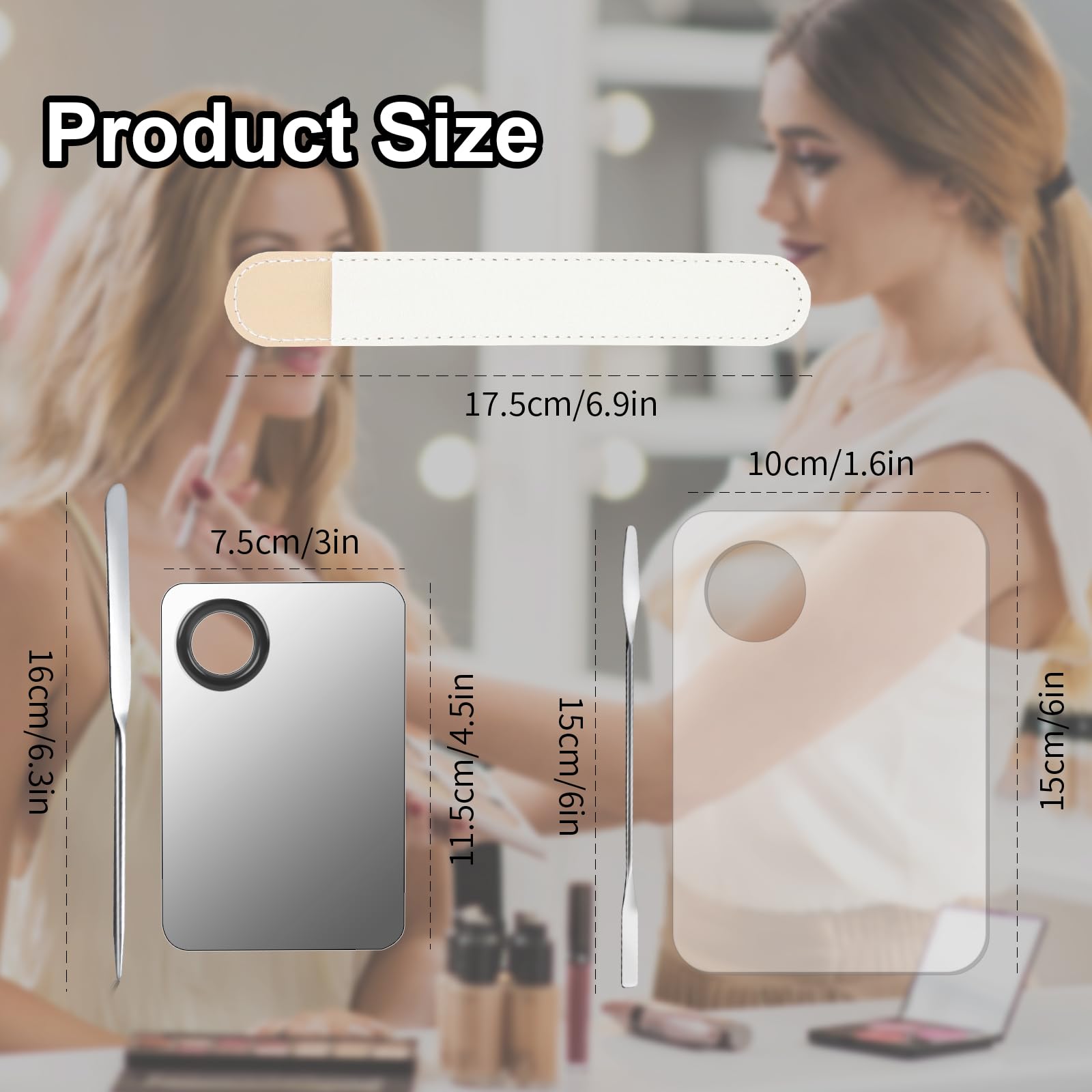 5Pcs Makeup Spatula Korean Set,Including Foundation Spatula Makeup Korean Stainless Steel Makeup Palette Acrylic Cosmetic Palett