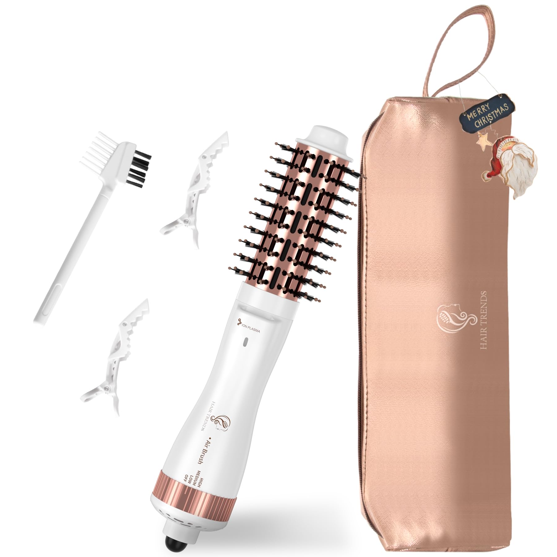 Hair Trends 1.5 Inch Barrel Round Brush Blow Dryer, Negative Ionic One Step Volumizer Dryer, 4-in-1 Hot air Brush-2.8 Inch Plus
