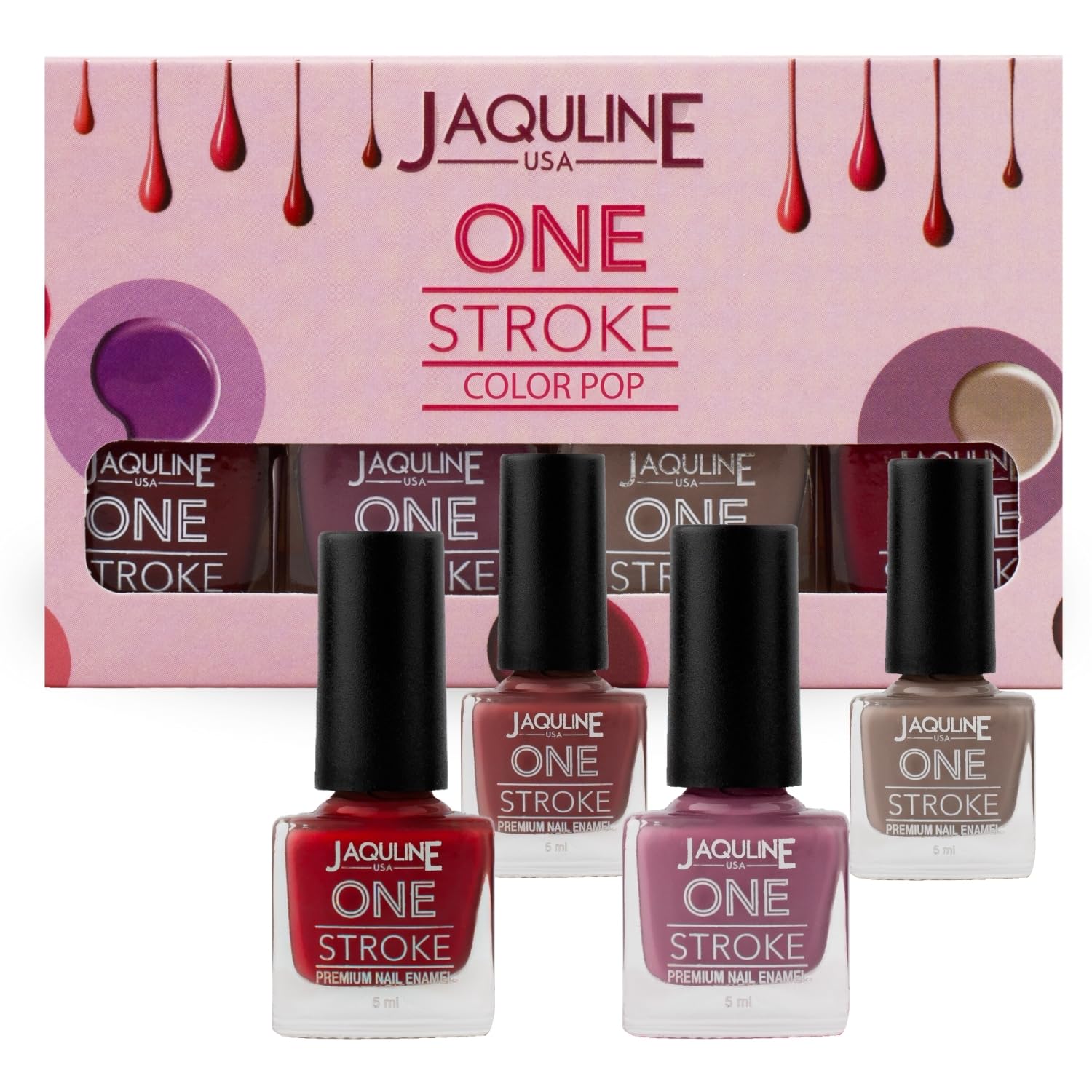 Jaquline Usa Color Pop Matte Finish Nail Paint Set Of 4 | Long Lasting | Chip Resistant | Highly Pigmented | Quick Dry | Cruelty