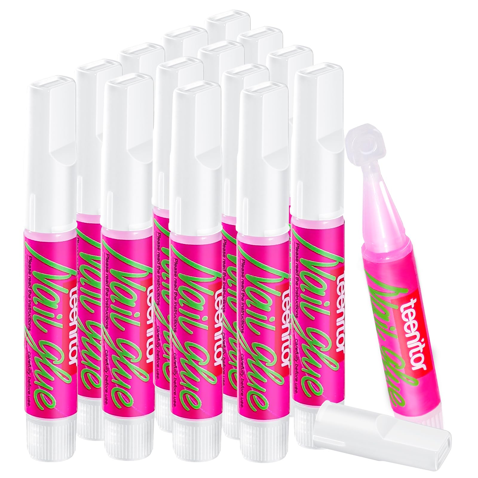 Teenitor Nail Glue for Acrylic Nails, 15pcs Press on Nail Glue Strong, Best Nail Glue for Press on Nails Long Lasting Nail Glue 