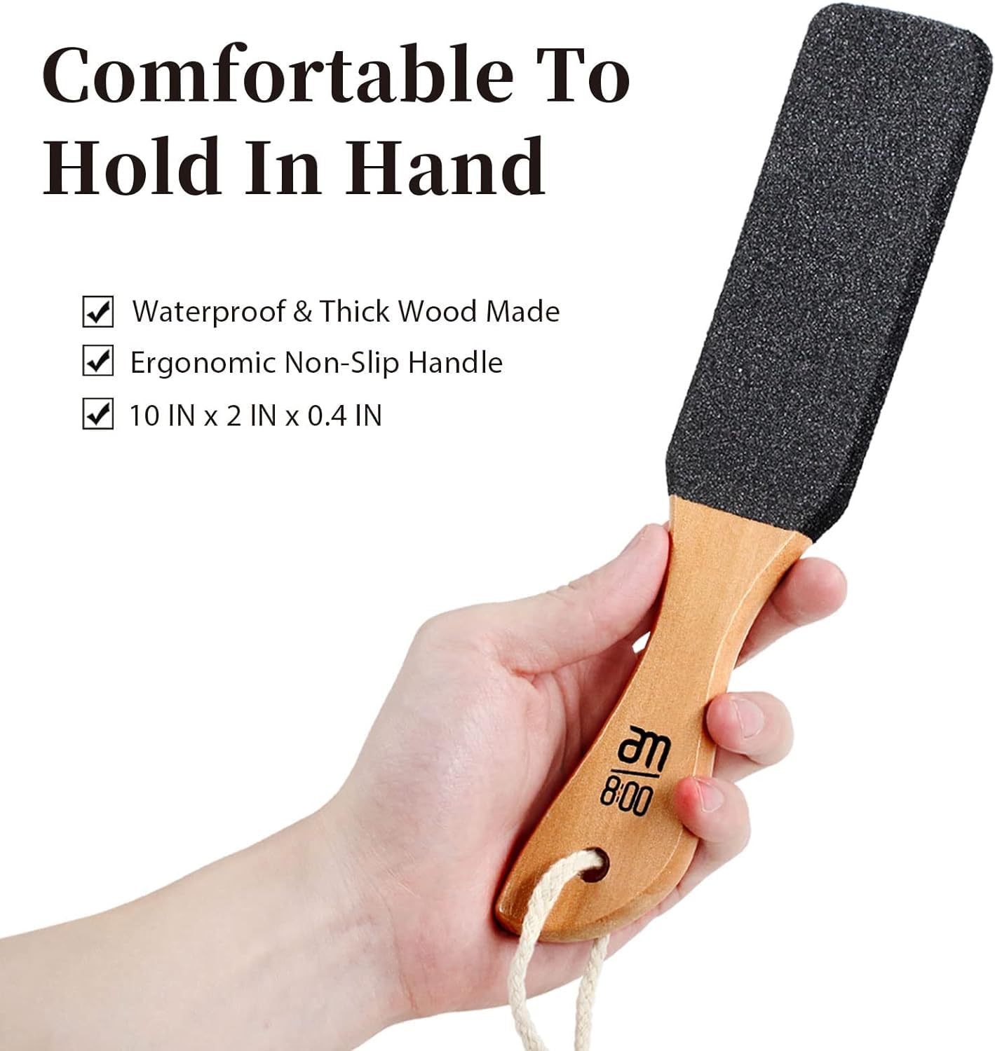 Pumice Stone Foot File (2-Pack), Wooden Handle Foot Scrubber & Callus Remover For Dry, Rough Skin And Corns Pedicure Foot Scrubb