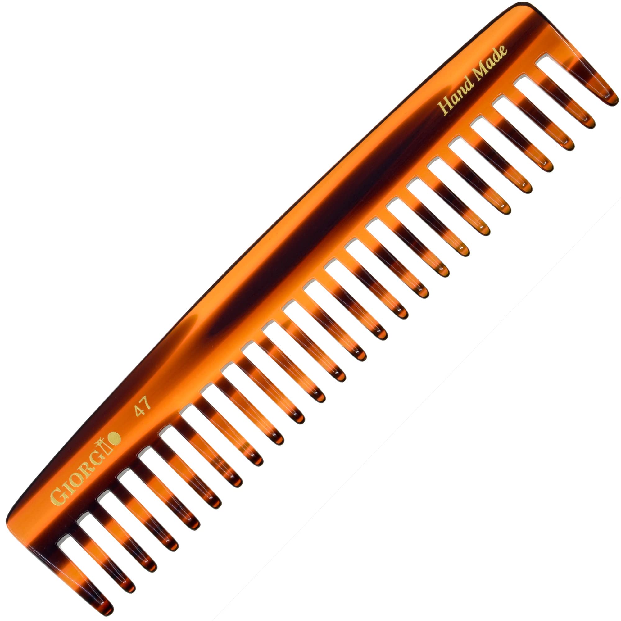 Giorgio G47 Large 6 Inch Hair Detangling Comb, Wide Teeth for Thick Curly Wavy Hair. Long Hair Detangler Comb For Wet and Dry. H