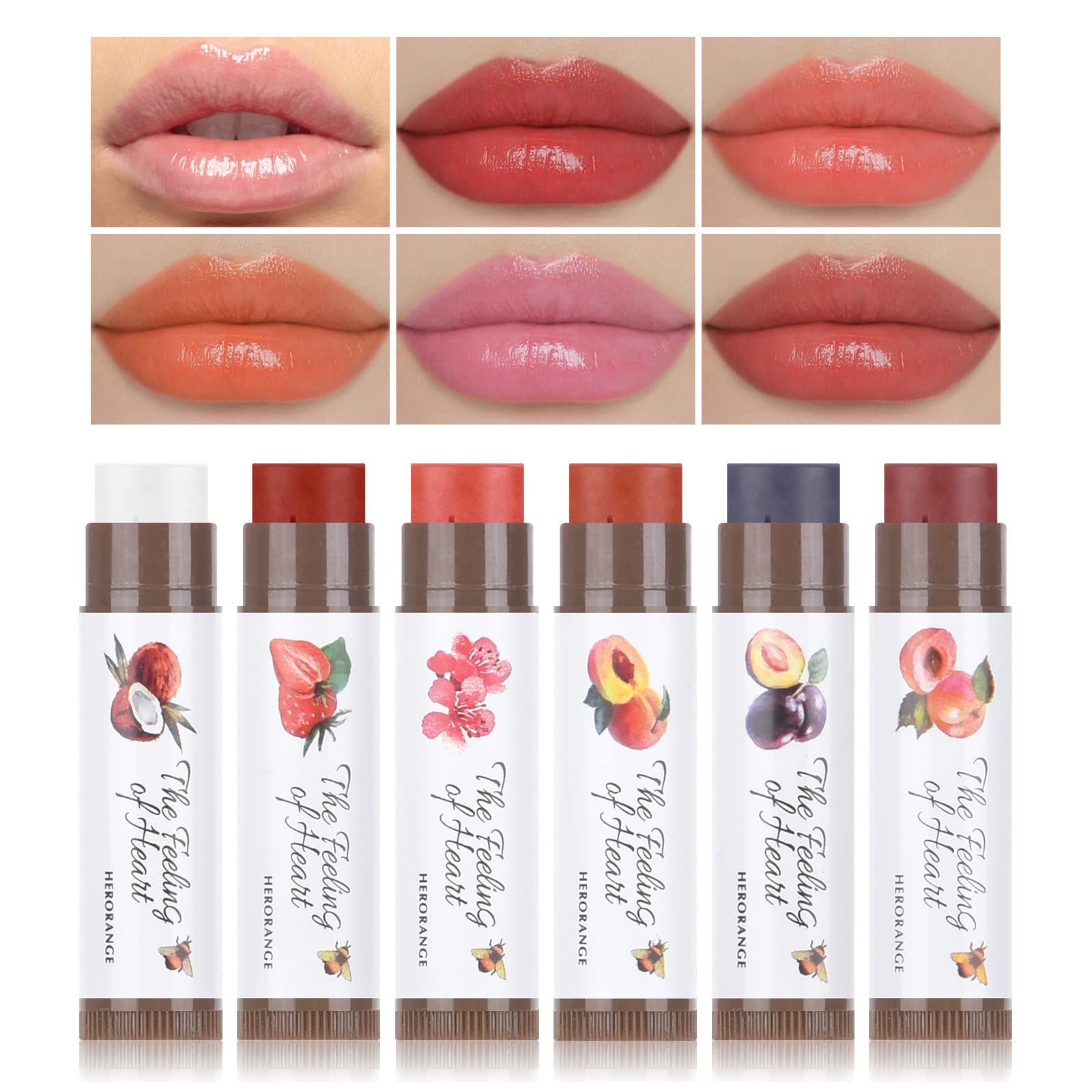 FREEORR Tinted Lip Balm, Tinted Chapstick 2 in 1 Moisturizing Lip Balm and Buildable Lipstick, Instant Hydration Chapped Lips an