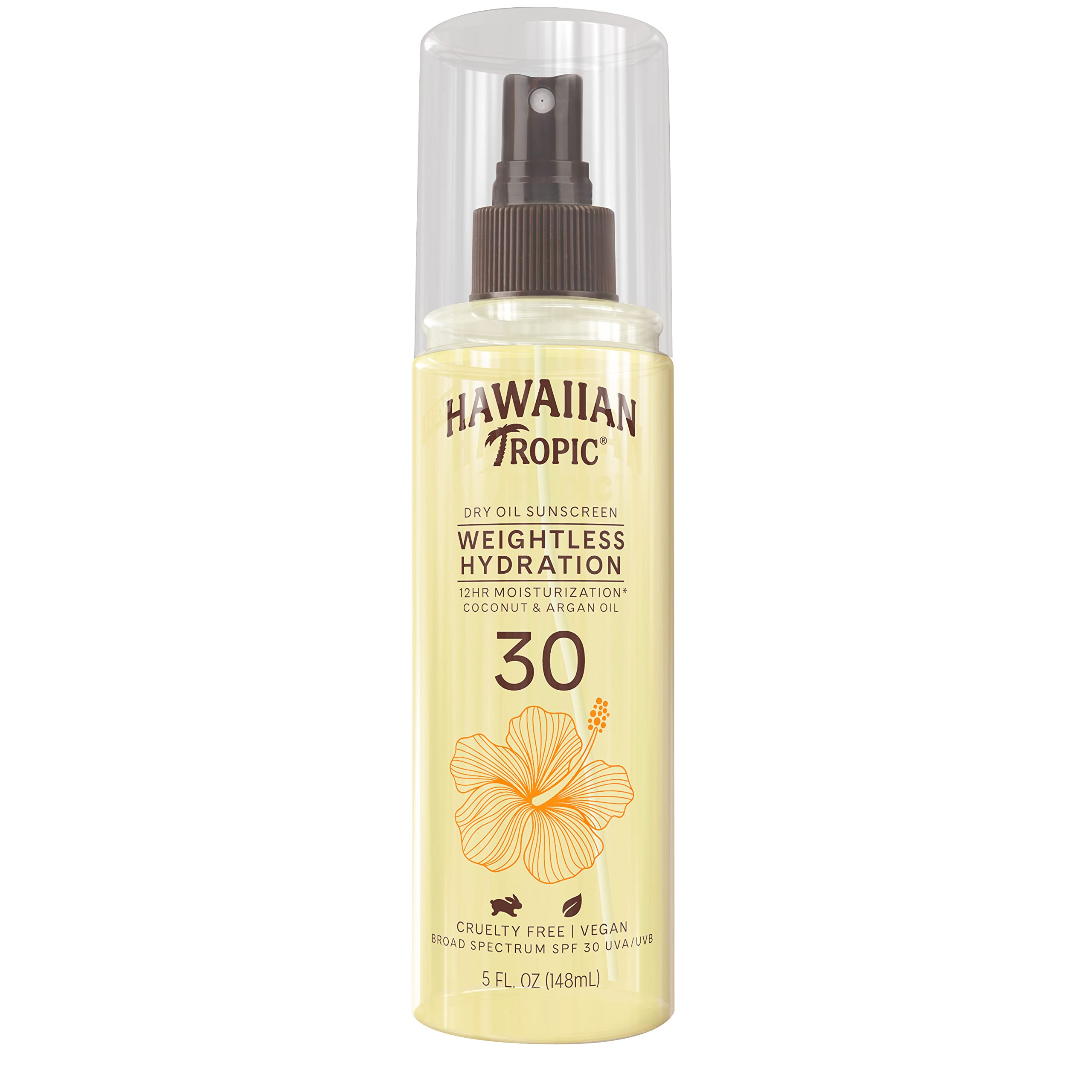 Hawaiian Tropic Weightless Hydration Dry Oil Sunscreen Mist Spf 30, 5Oz | Sunscreen Oil, Dry Oil Sunscreen Spray, Hawaiian Tropi