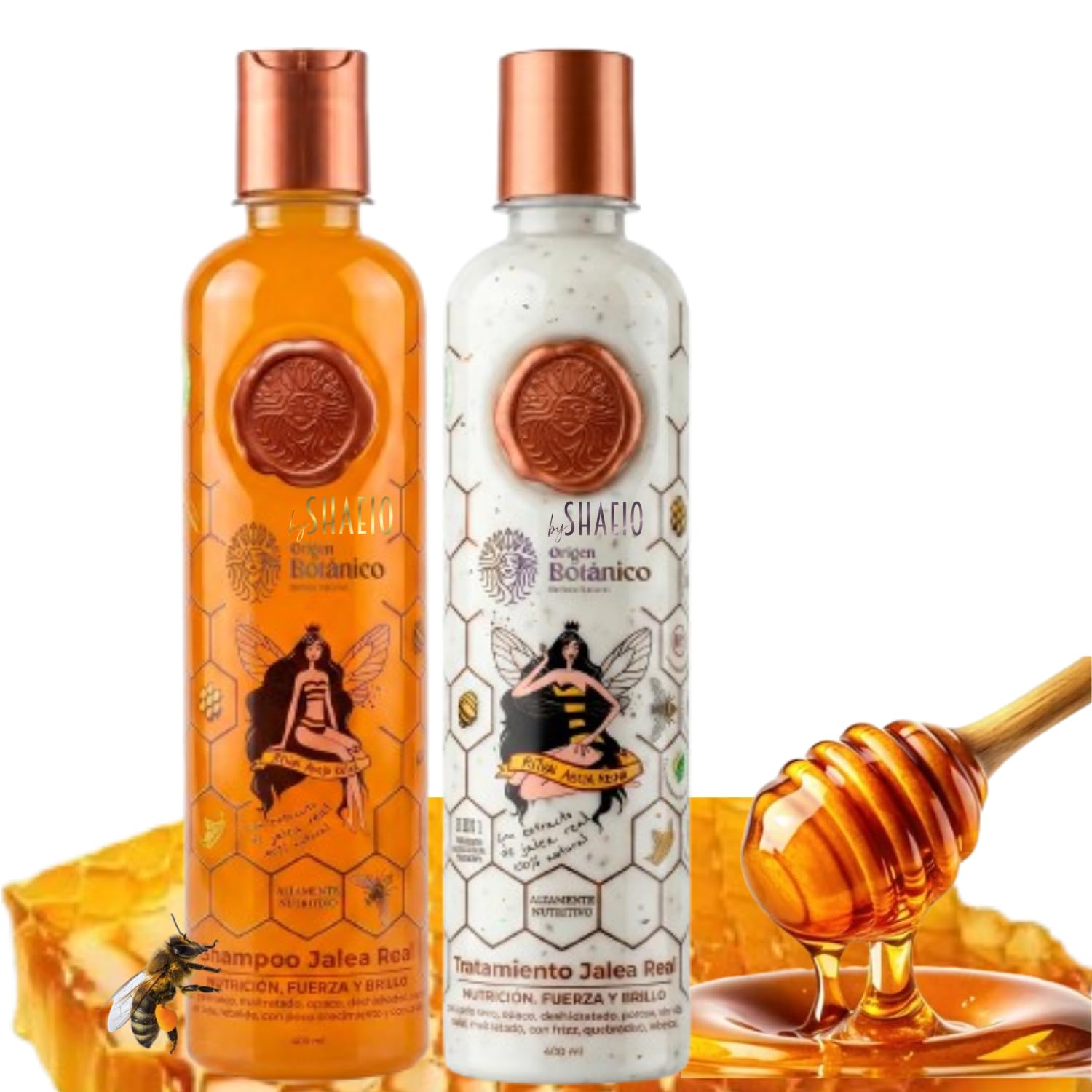 RITUAL BOTANICO | KIT Jalea Real y Miel Crecimiento, Nutricin, Fuerza y Brillo: Shampoo + Tratamiento reparador con Provitamin