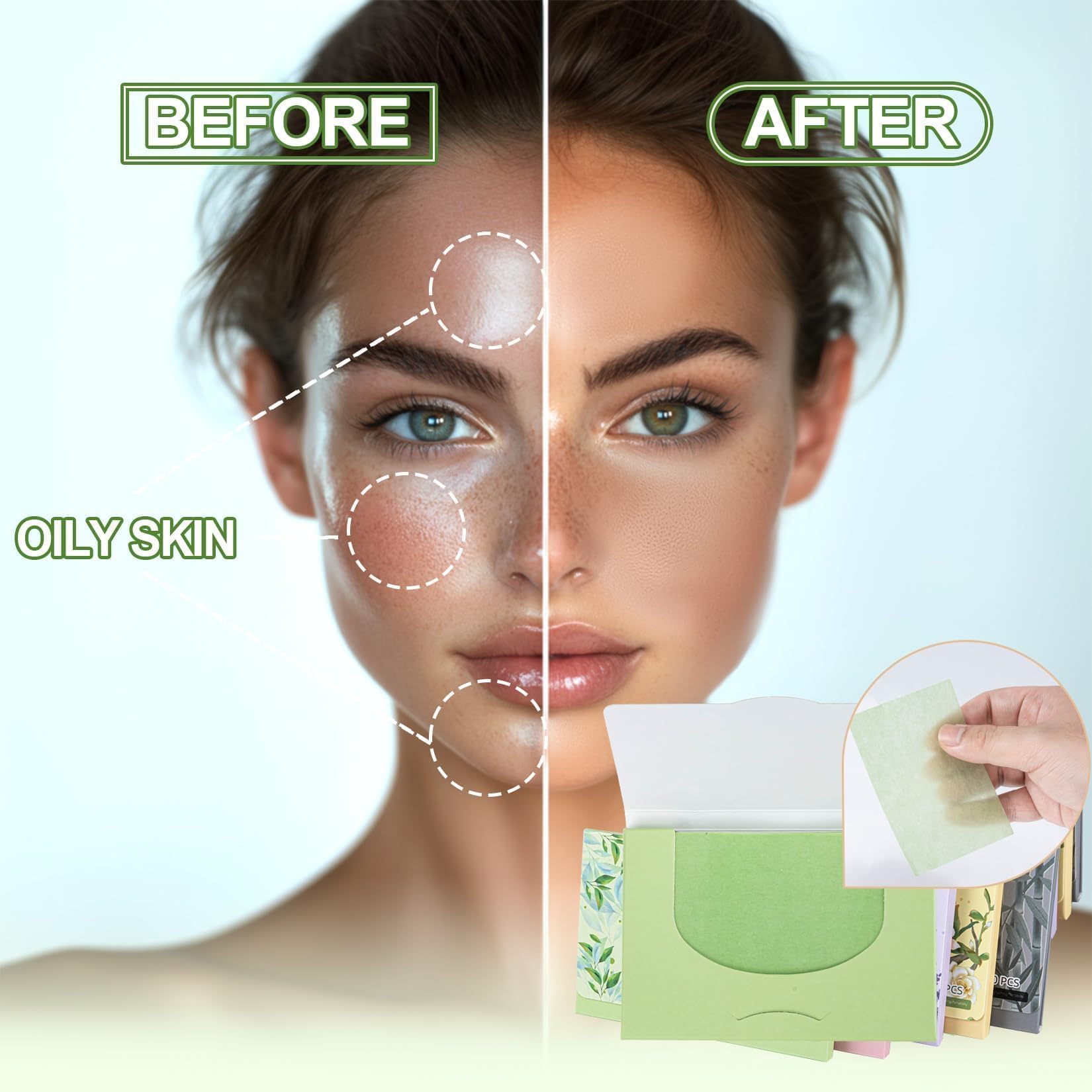Oil Blotting Sheets For Face - Maqihan 5 Scents,750 Counts Oil Absorbing Sheets Blotting Paper For Oily Control Skin Paper,Must