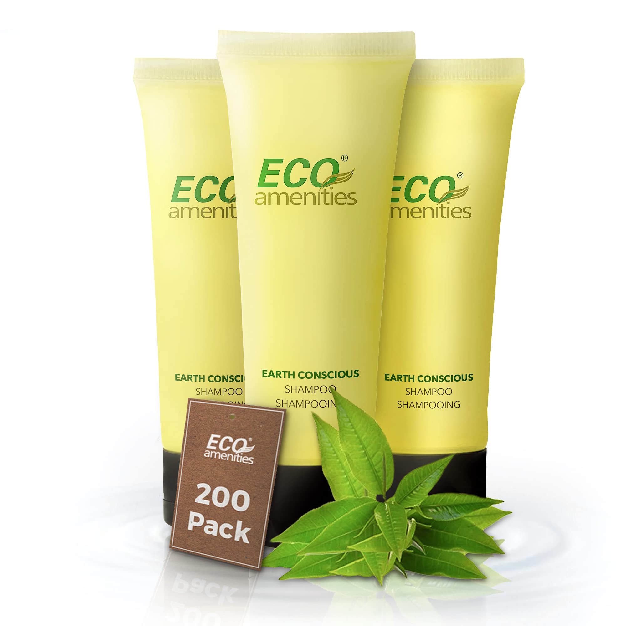 ECO amenities Shampoo Travel Bulk - 1 fl oz (30 ml) - 200 Count Clear Flip Cap Tubes - Hotel Shampoo Bulk Supplies & Eco-Friendl