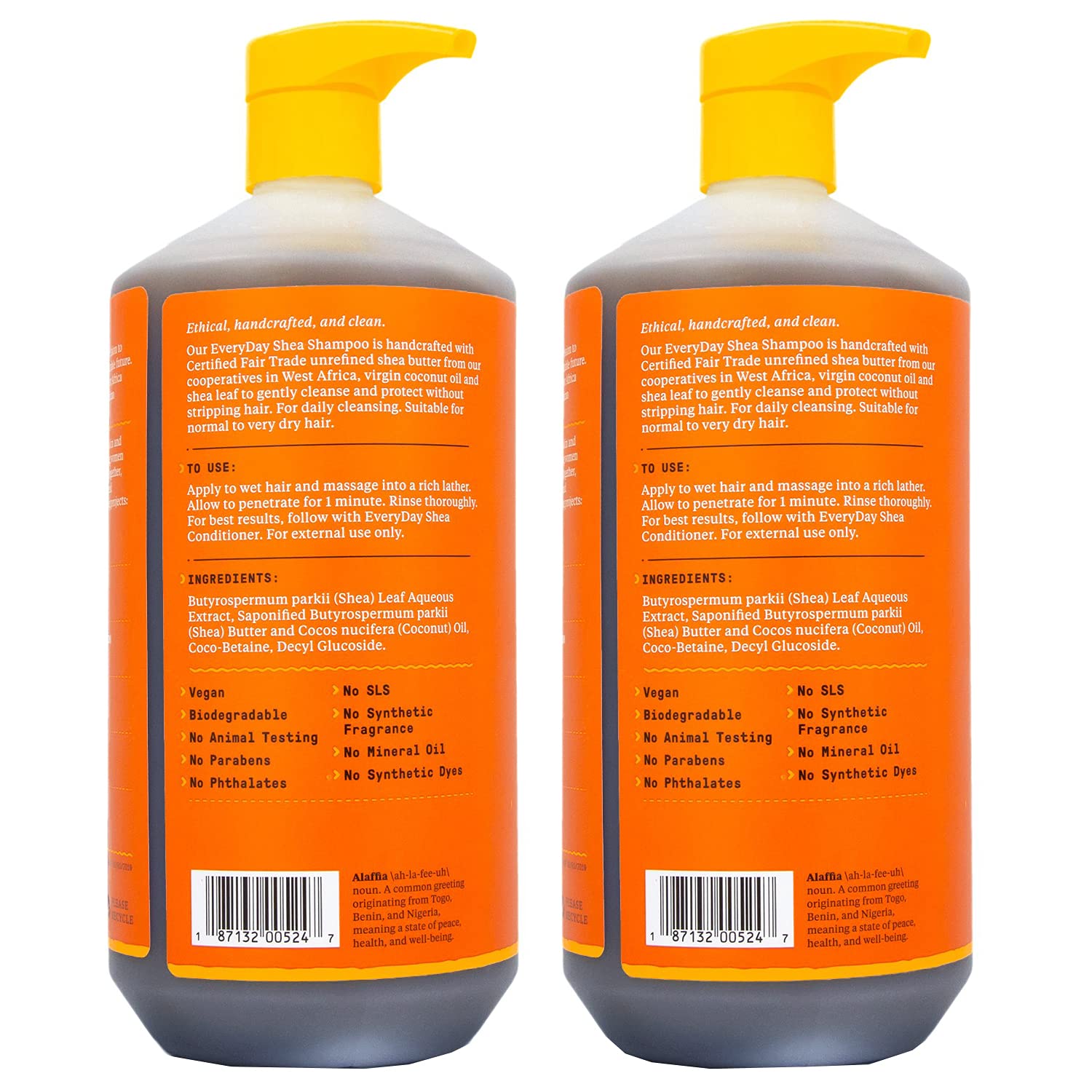 Alaffia EveryDay Shea Shampoo, Gentle Cleansing Shampoo for Normal to Dry Hair, Made with Fair Trade Unrefined Shea Butter, No P