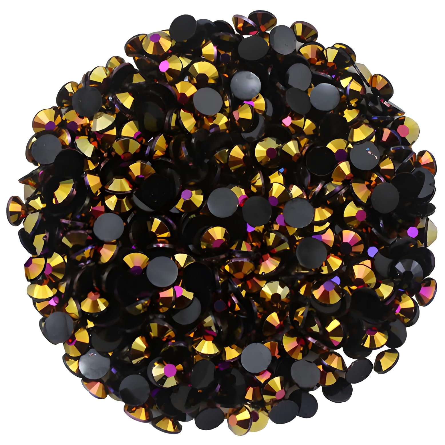 720 Pcs SS30 6mm Flatback Rhinestones for Nails Art Crafts Glitter Round Shine Gems AB Crystals DIY Clothes Shoes (Black-Bottom 