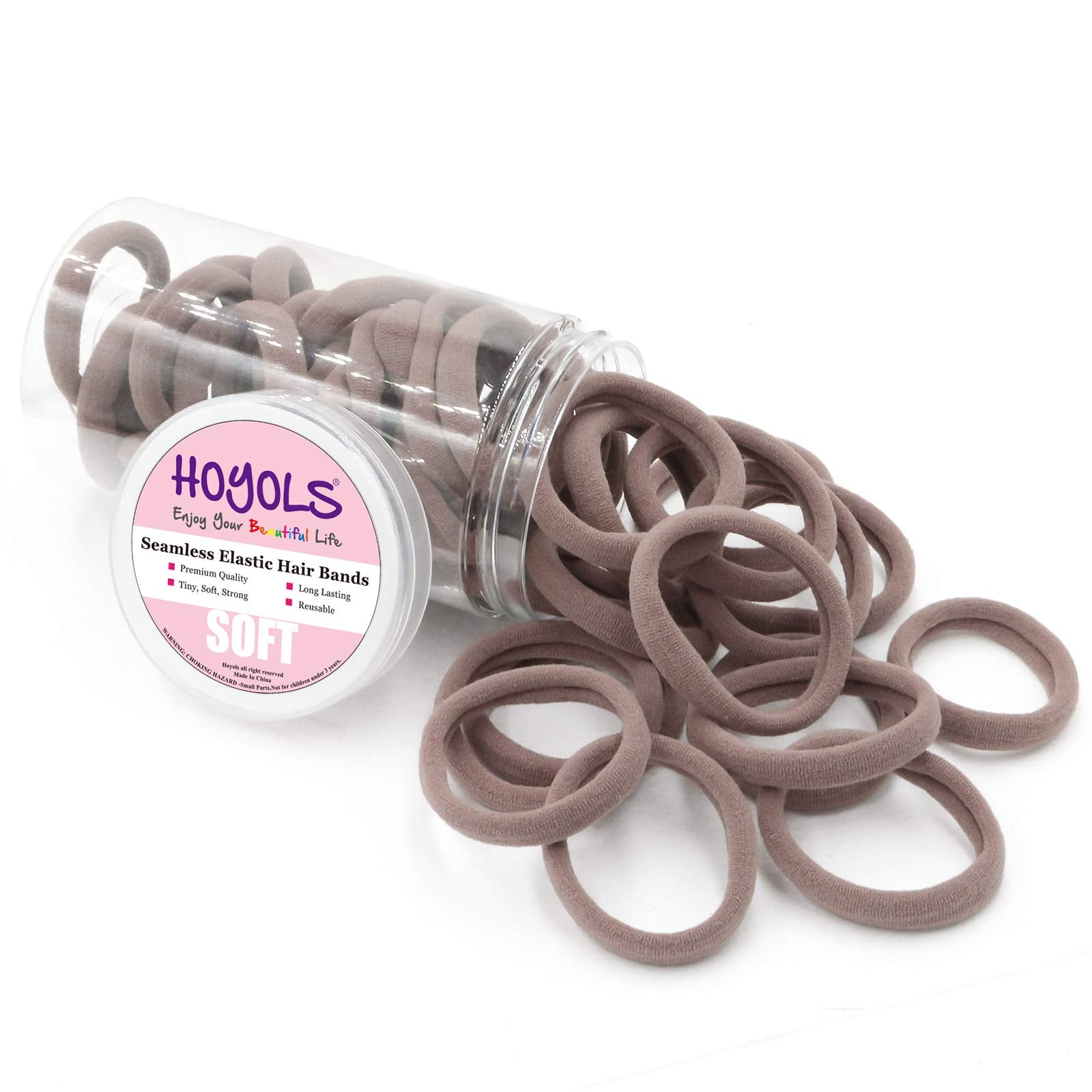 HOYOLS Large Cotton Fabric Hair Ties Soft & Gentle Hair Bands Ponytail Holder for Thick Heavy Curly Hair, No Slip No Damage Seam