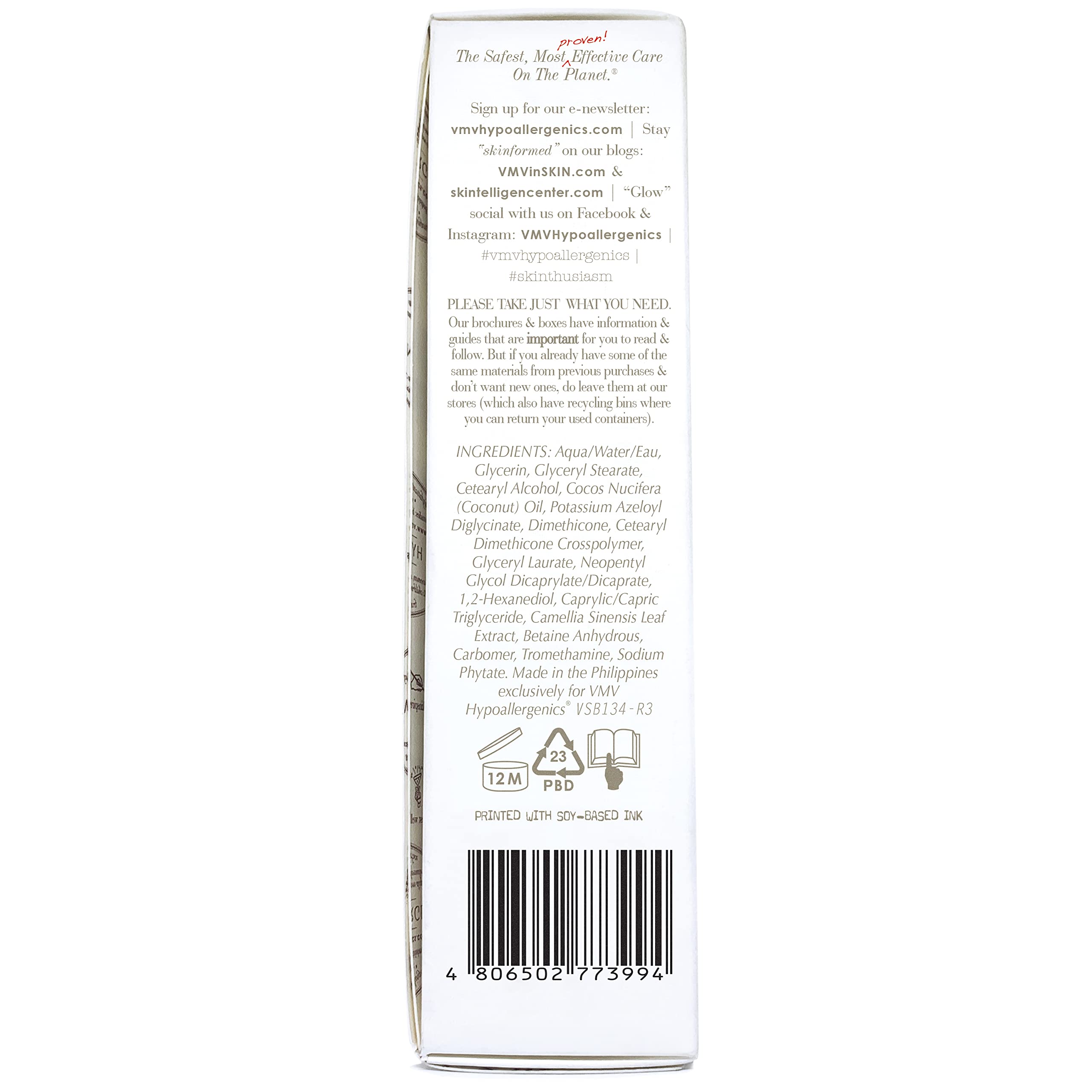 VMV Hypoallergenics Red Better Daily Therapy Moisturizer 120ml