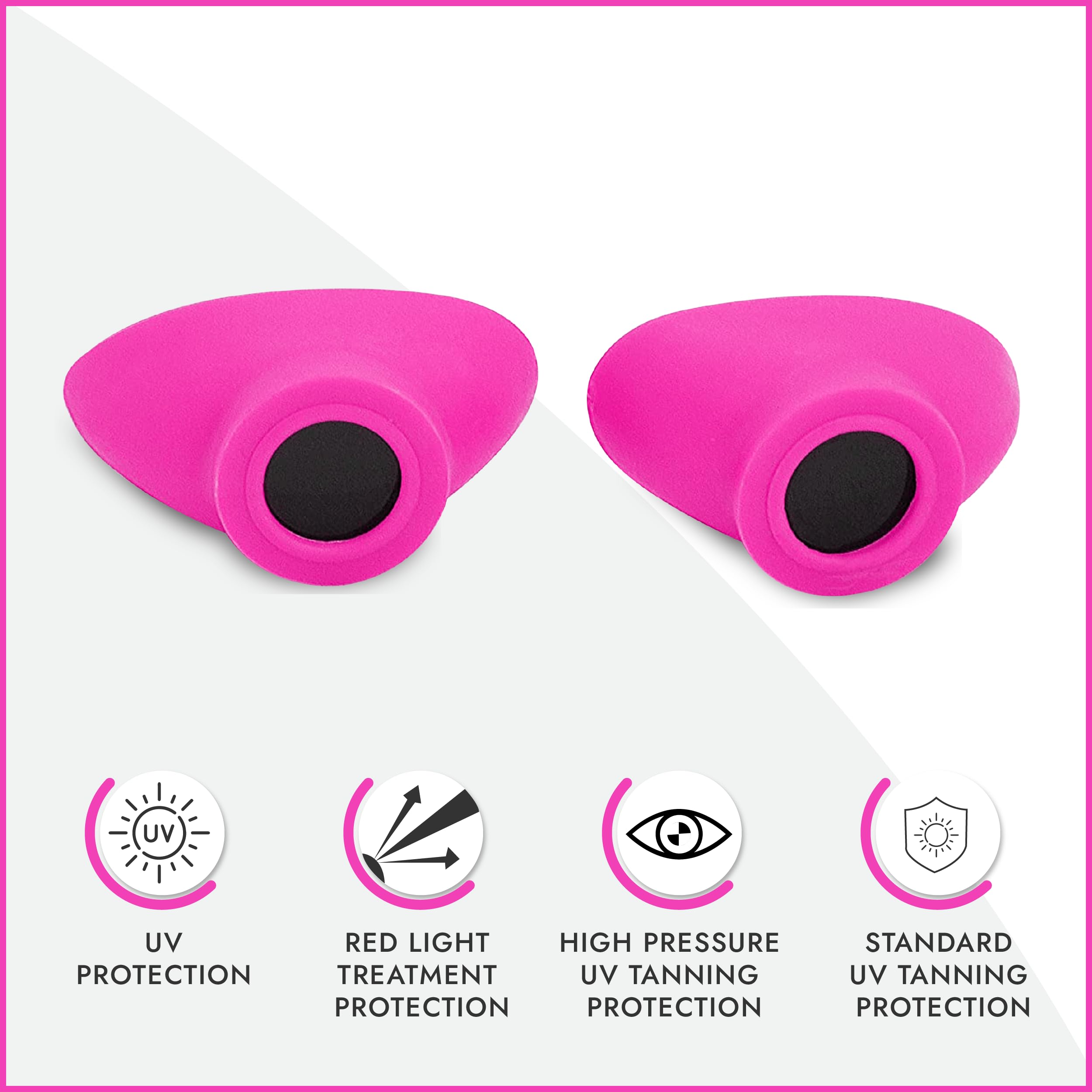 Super Sunnies Slim Flex UV Eye Protection, FDA Compliant Individual Tanning Goggles Eyeshields (Pink)
