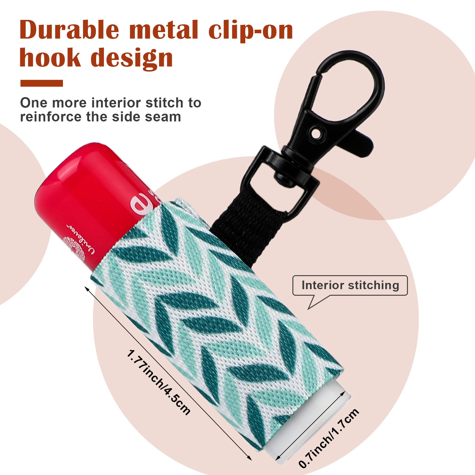 Sureio Lip Balm Holder Keychain - 10 Pack, Elastic Material, Multi-Colored, Compact Clip-On Design