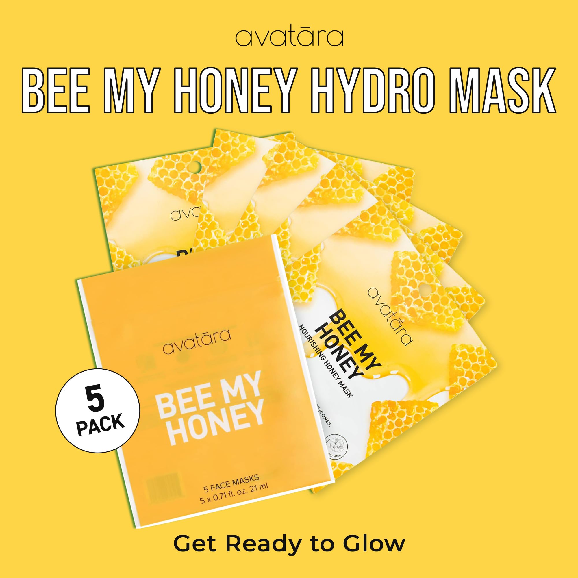 Avatara Juicy Peach Brightening Facial Mask 15 Sheets, Beauty And Skincare Sheet Masks With Peach Extracts, Hyaluronic Acid And