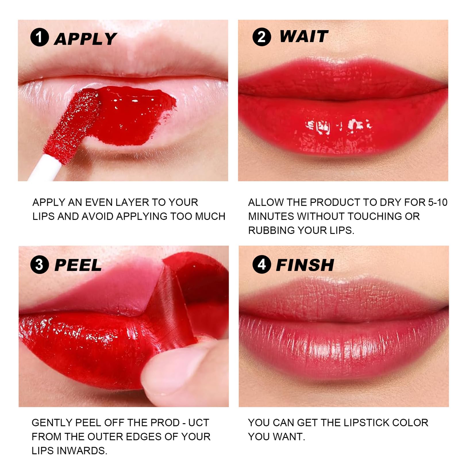 3 Colors Peel Off Matte Lip Liner Stain, Long Lasting Natural Peel Off Tattoo Lip Stain, Waterproof Non-Stick Cup Lip Tint Peel