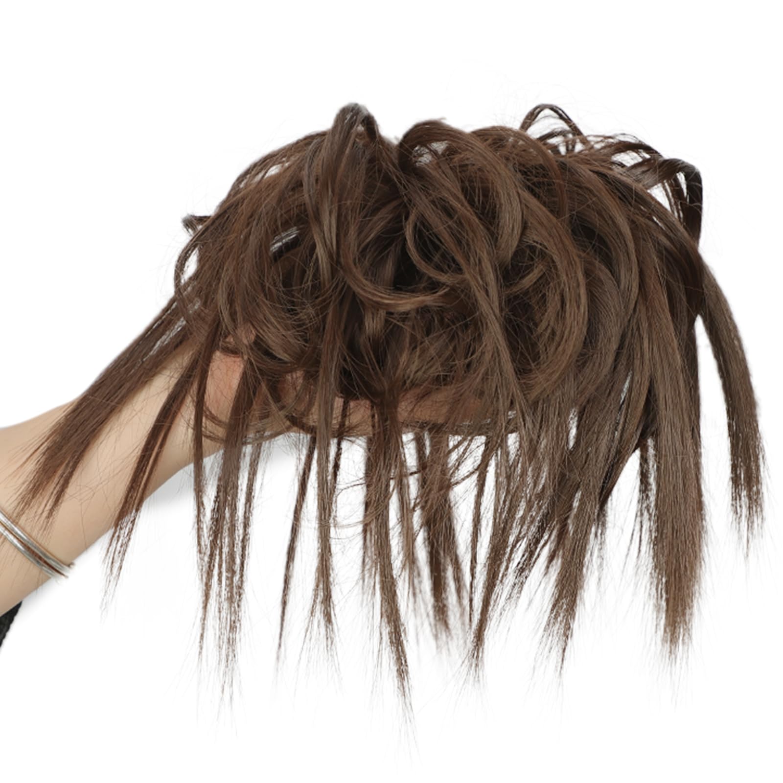 Lativ Messy Bun Hair Piece Scrunchie Extension Tousled Updo Hair Bun Hair Hairpieces Synthetic Chignon For Women (Chestnut Brown