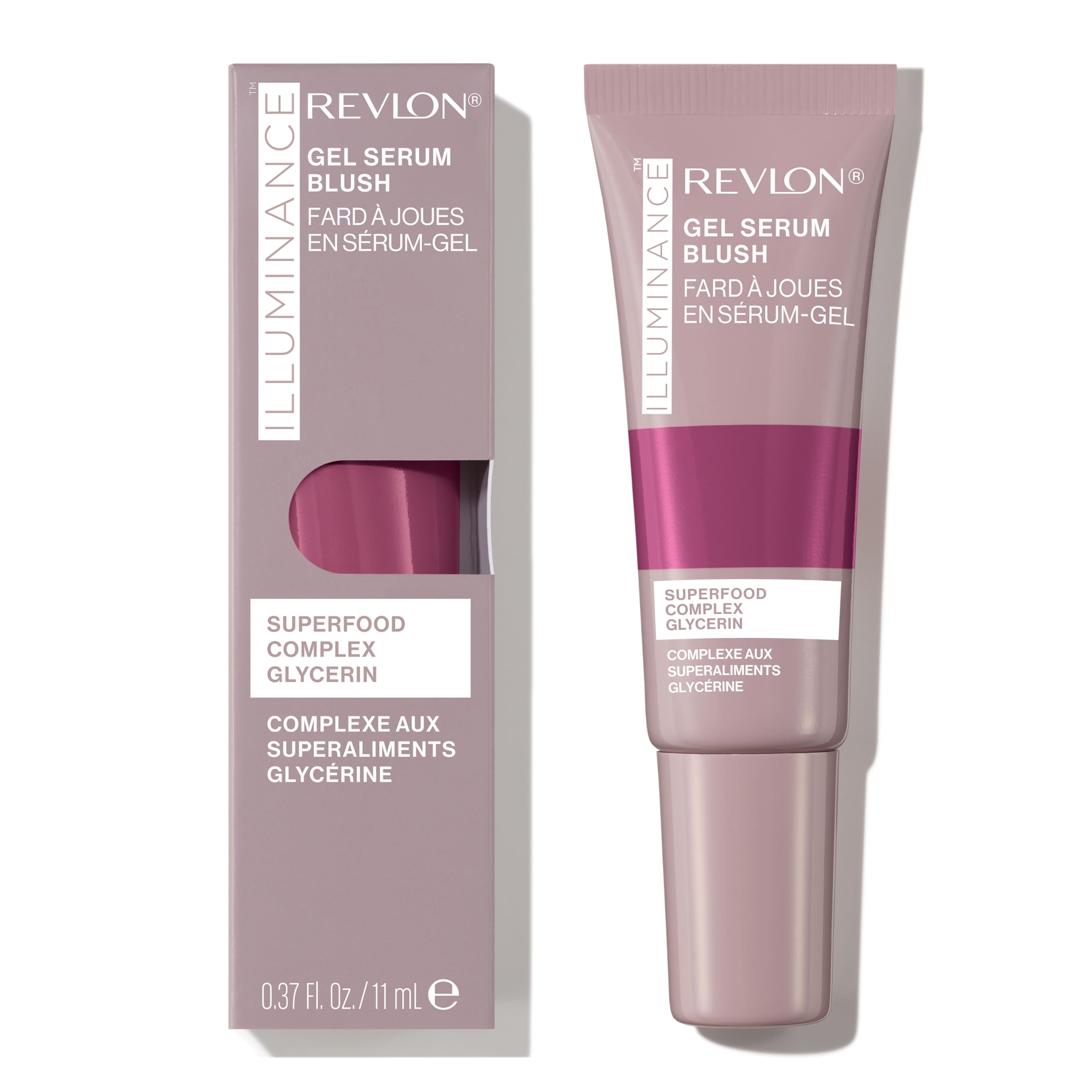 Revlon Illuminance Gel Serum Blush, Visibly Plump Cheeks, Dewy Finish And Hydrates All Day, 140 Brilliant Berry, 0.37 Fl Oz.