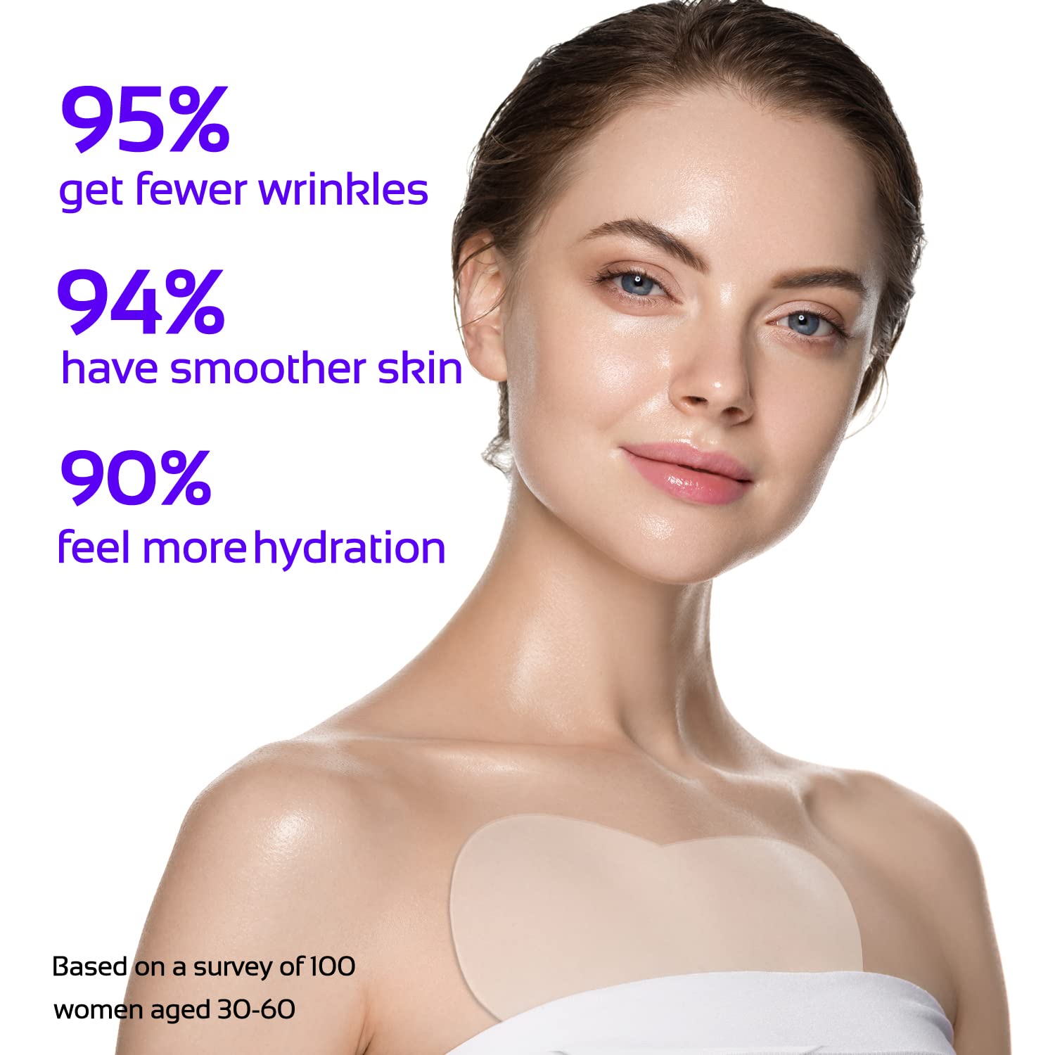 Skywee Professional Products Chest Wrinkle Pads Upgraded - Decollete Anti Cleavage Wrinkles Silicone Pad Set Of 3 Reusable Patch