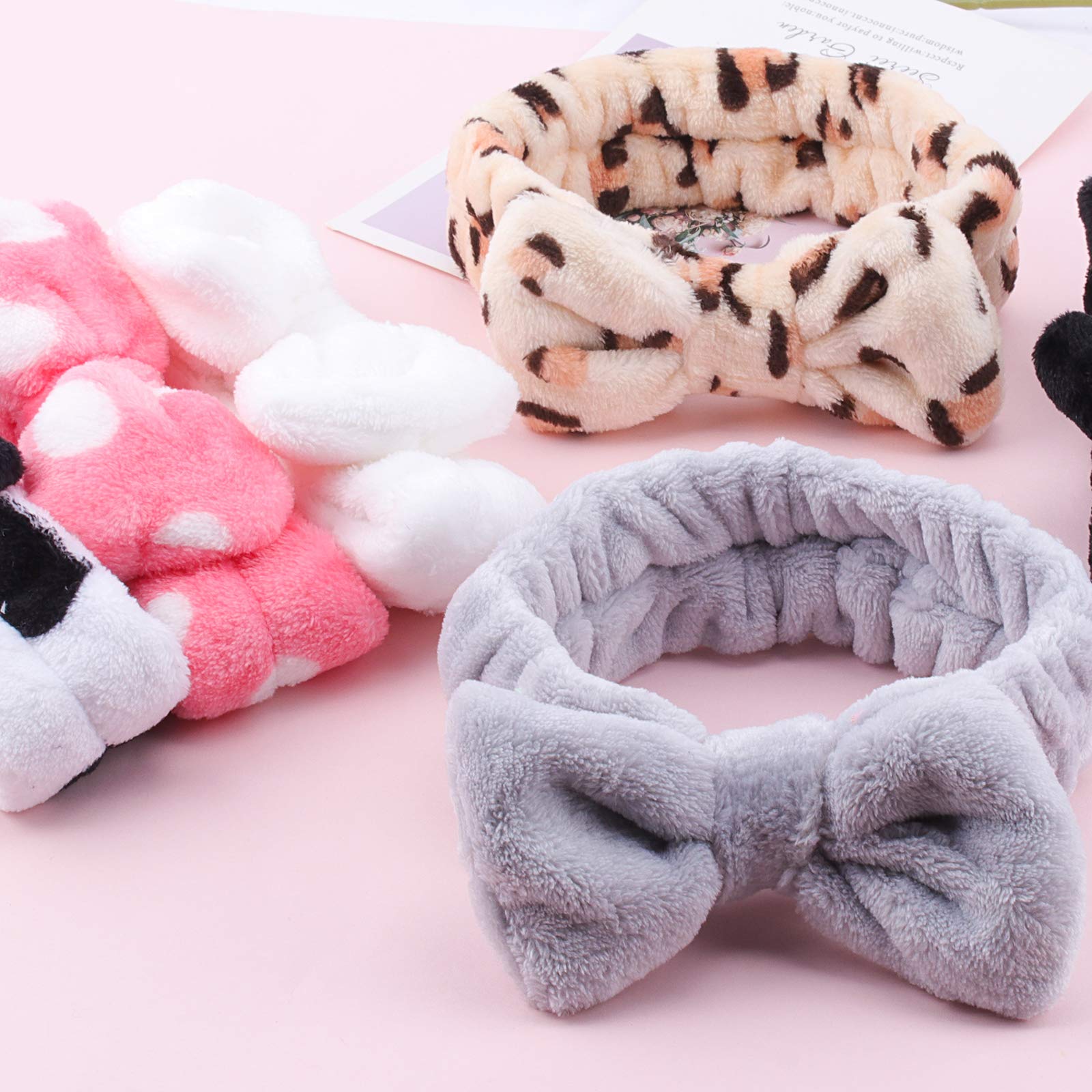 Whavel 6 Pack Spa Headband Makeup Headband Face Wash Headbands Make Up Hair Band Skincare Headbands Shower Head Wraps For Washin