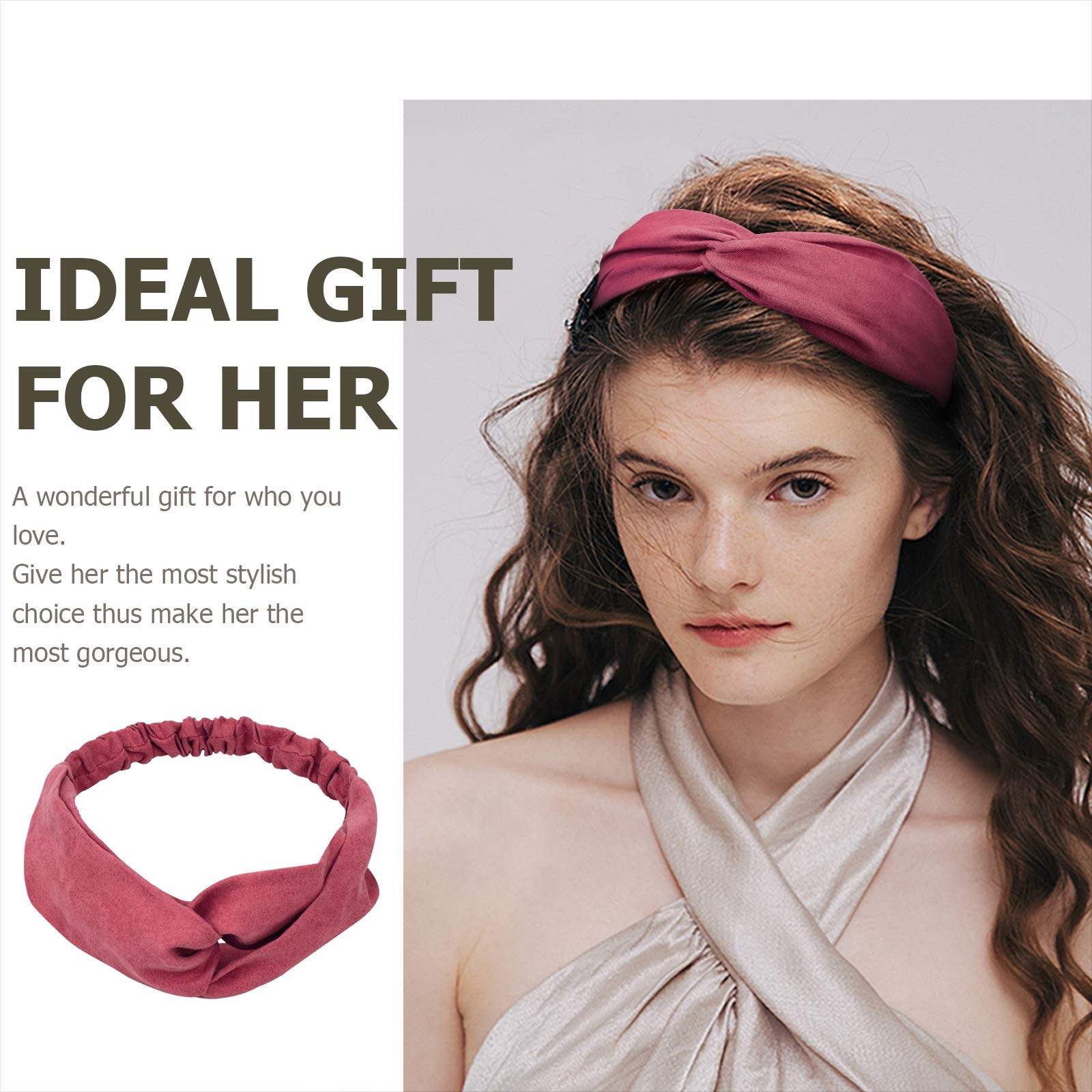 Dreshow 16 Pack Turban Headbands For Women Elastic Back Twisted Hair Bands Face Vintage Cross Head Wrap Hair Accessories