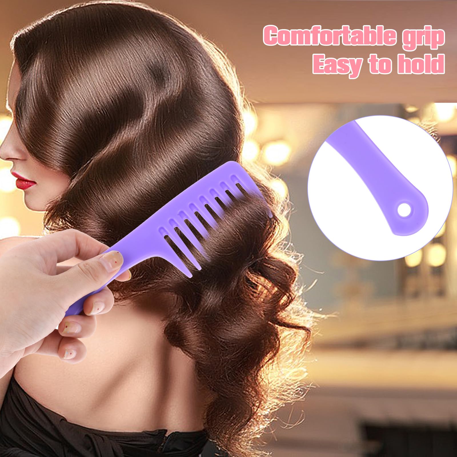 Mini Hair Combs For Women, 2 Pack Small Wide Tooth Comb Portable Travel Detangling Comb Anti-Static Curl Comb Shower Comb No Tan