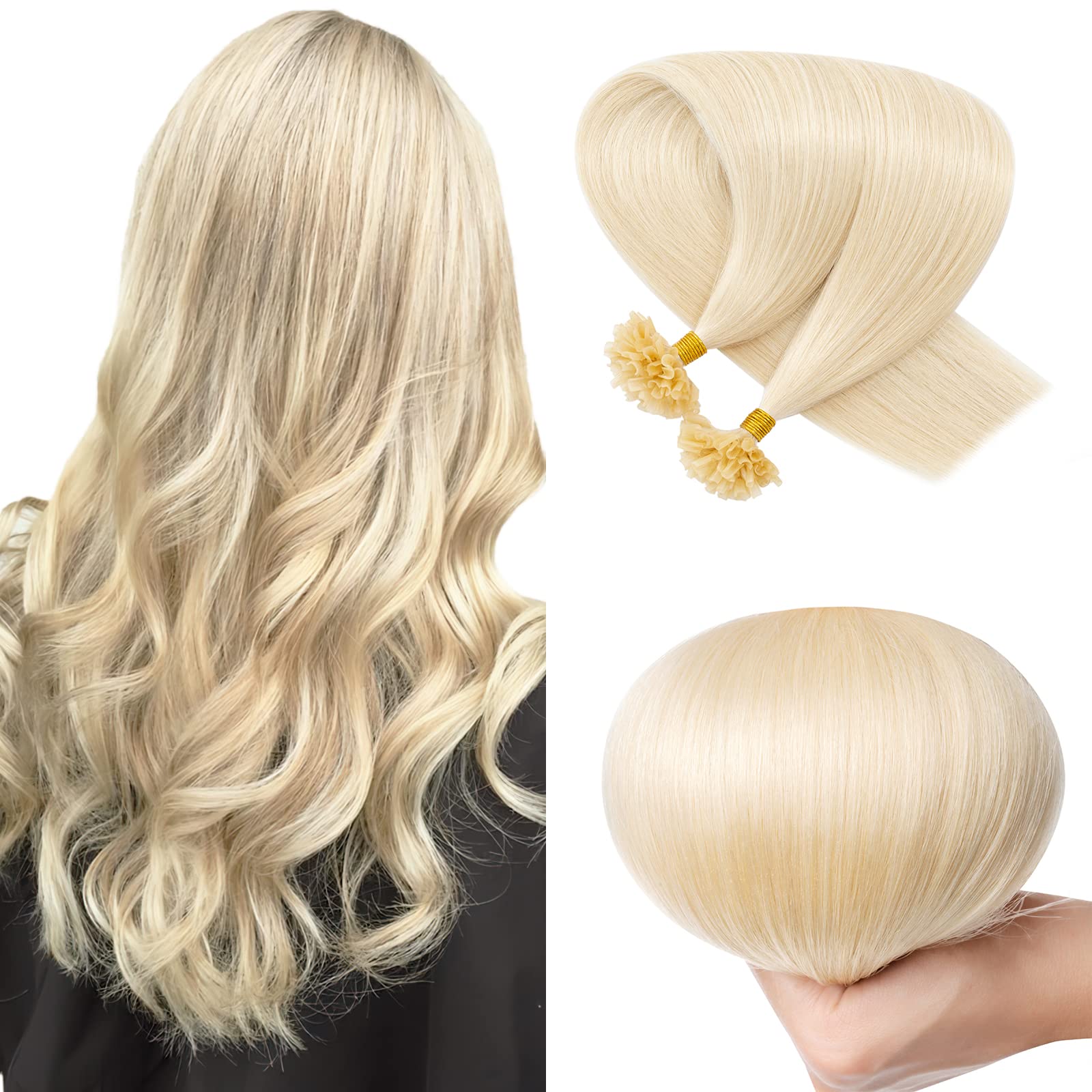 SEGO U Tip Human Hair Extensions Pre Bonded Nail Tip Remy Hair Extensions Highlight Keratin Fushion Silky Straight Hair Extensio