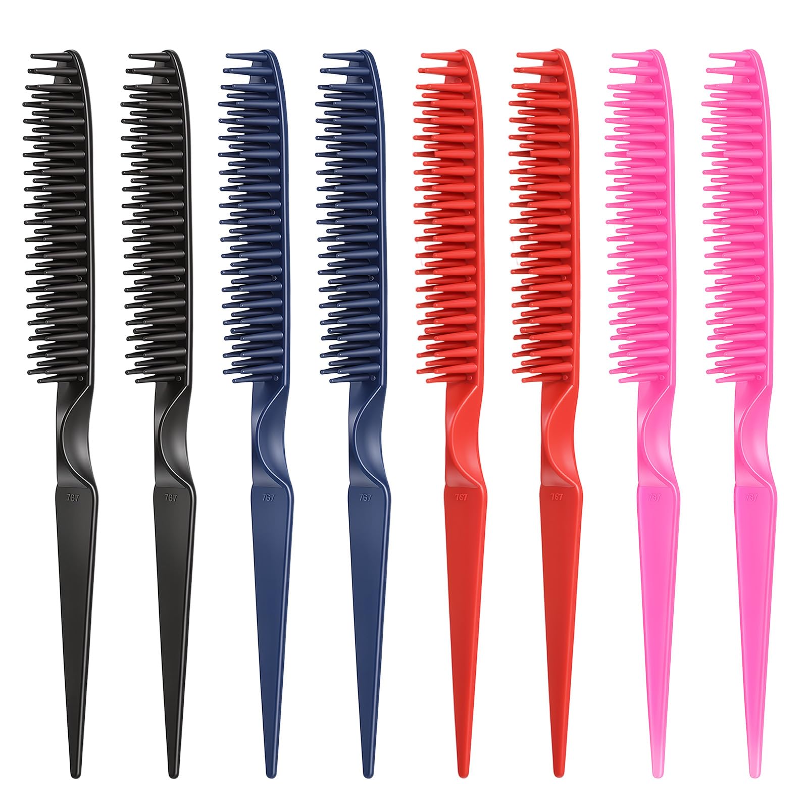 SULIKJHUI 8 Pcs Comb Set, 3 Row Combs for Curly & Natural Hair