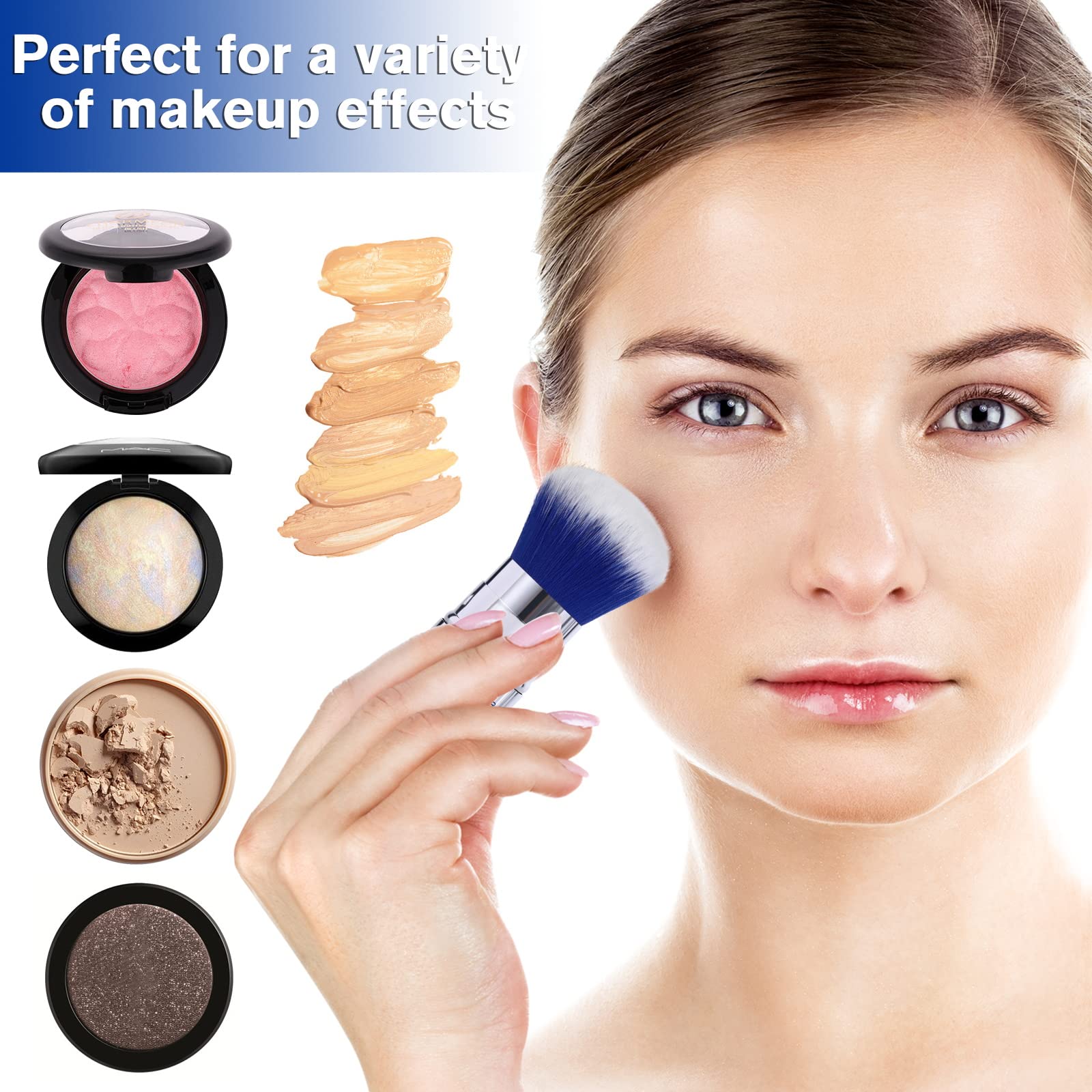 Brush Master Retractable Kabuki Makeup Brush Travel Powder Brush For Foundation, Blush, Bronzer, Concealer, Portable Brush W/Cov