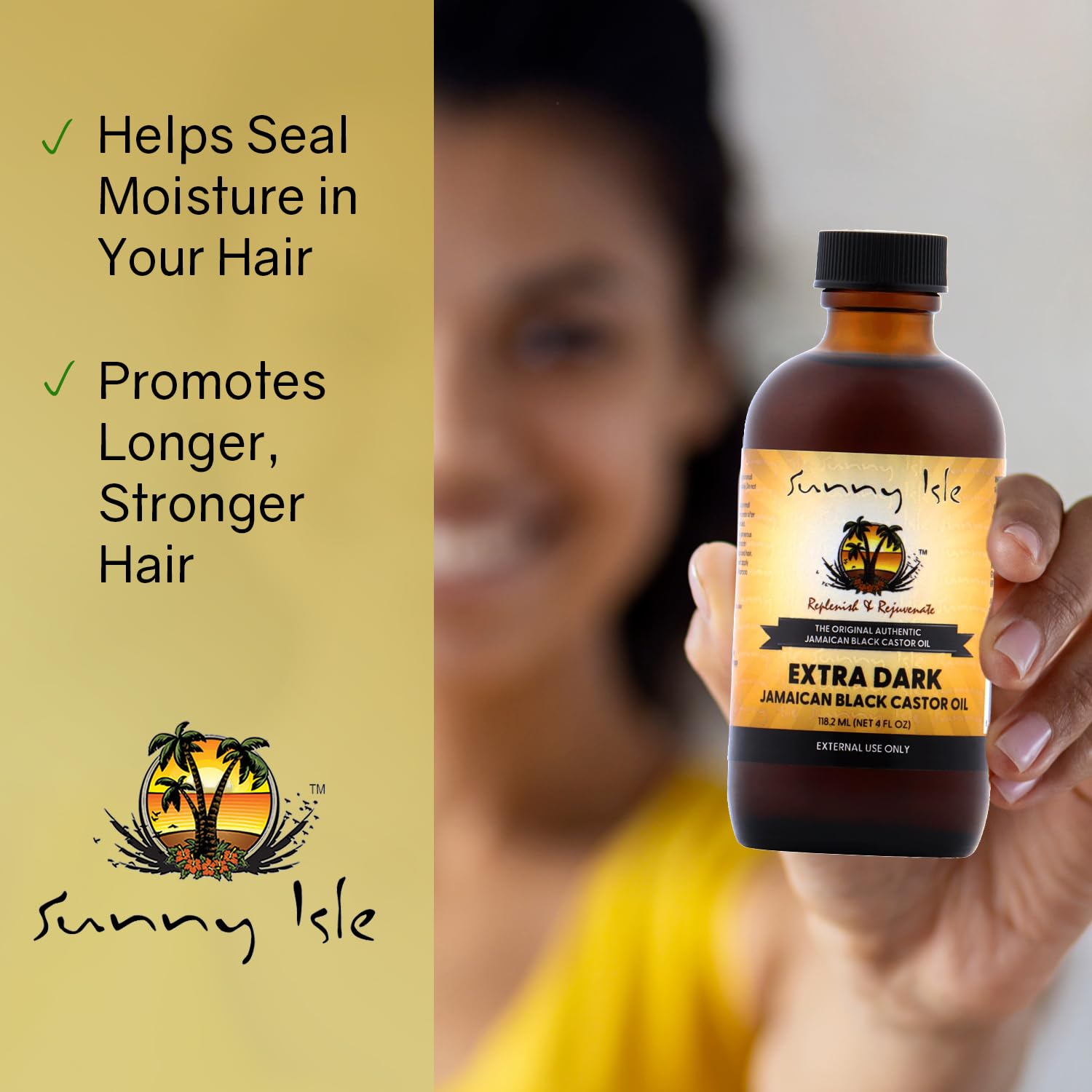Sunny Isle Jamaican Black Castor Oil Extra Dark, 4 Fl Oz