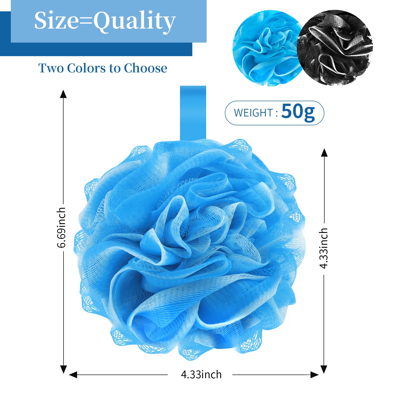 Farmoga Bath Loofah Sponge Back Scrubber Shower Sponge Soft Mesh Exfoliator Pouf Shower Ball Bath Sponges For Women And Men Bath