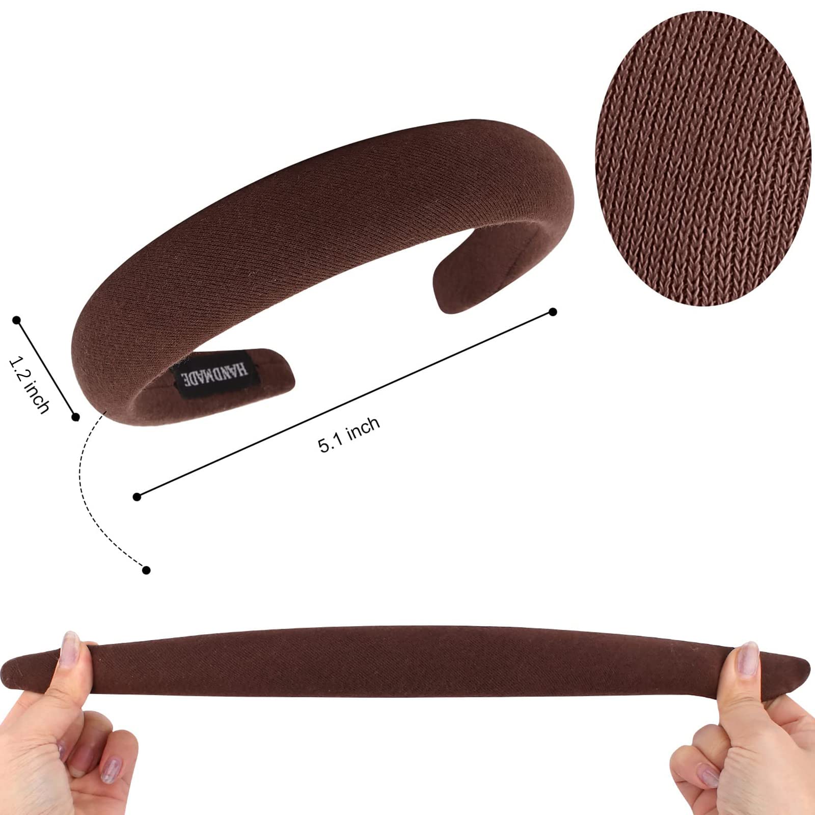 Ondder Headbands For Women Assorted Padded Girls Headbands Fashion Women Hair Head Bands Solid Color Wide Turban Headbands Diade