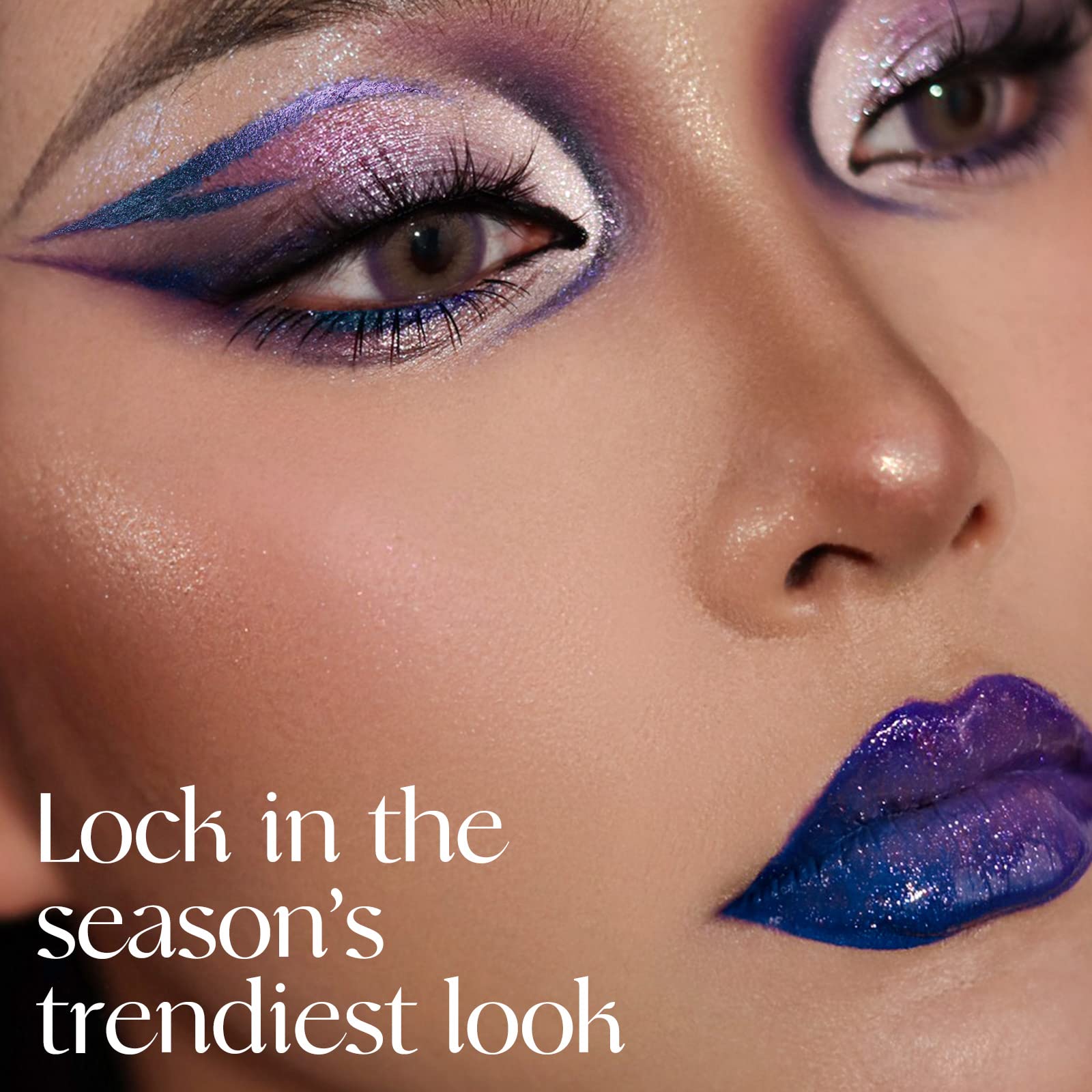 Bepholan Eyeliner Pencil And Eyeshadow Palette,Purple Eyeliner,Blue Purple Shifting Colors Glitter Waterproof Eyeliner,24H Long-