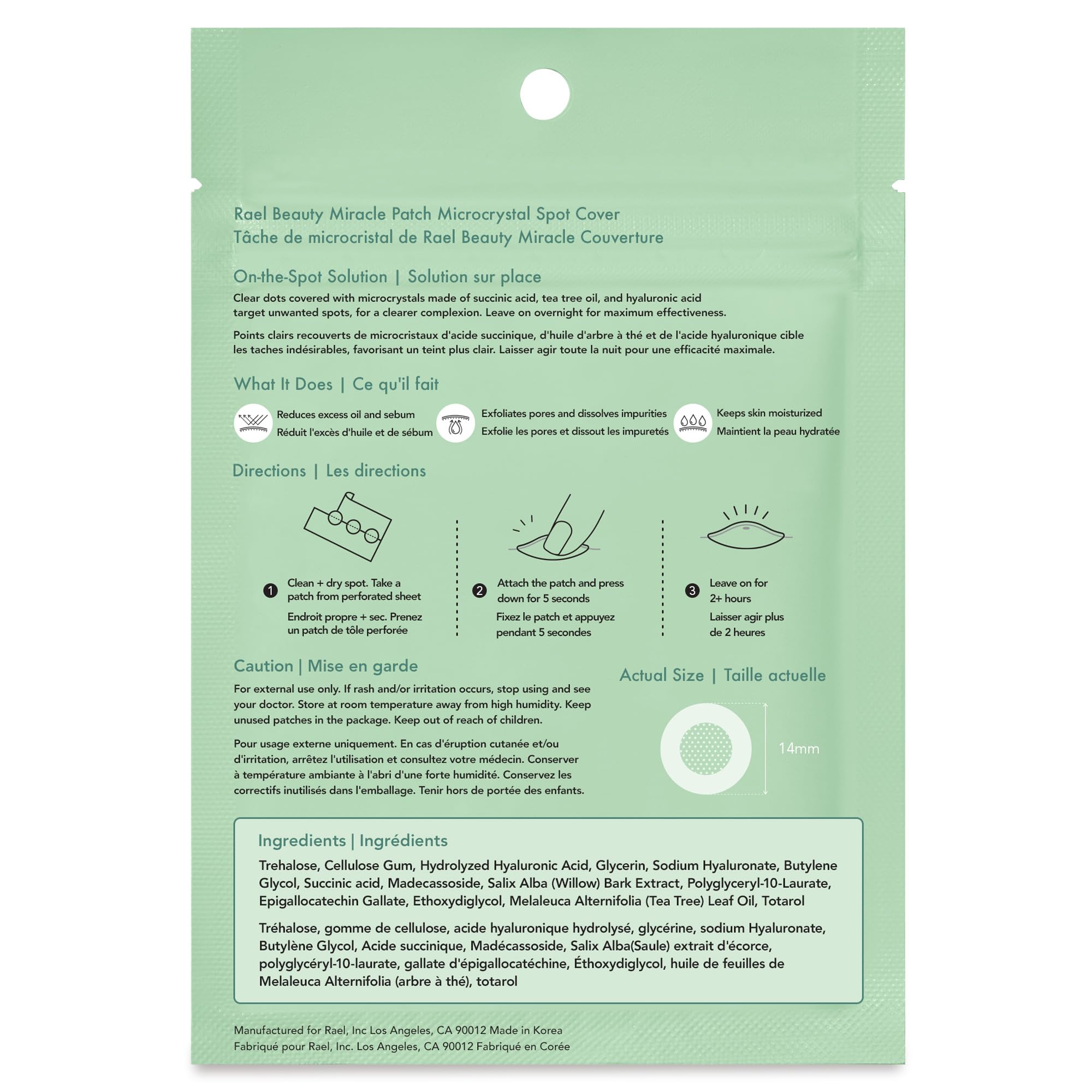 Rael Pimple Patches, Miracle Microcrystal Spot Cover - Hydrocolloid Acne Patches For Early Stage, With Tea Tree Oil, For All Ski