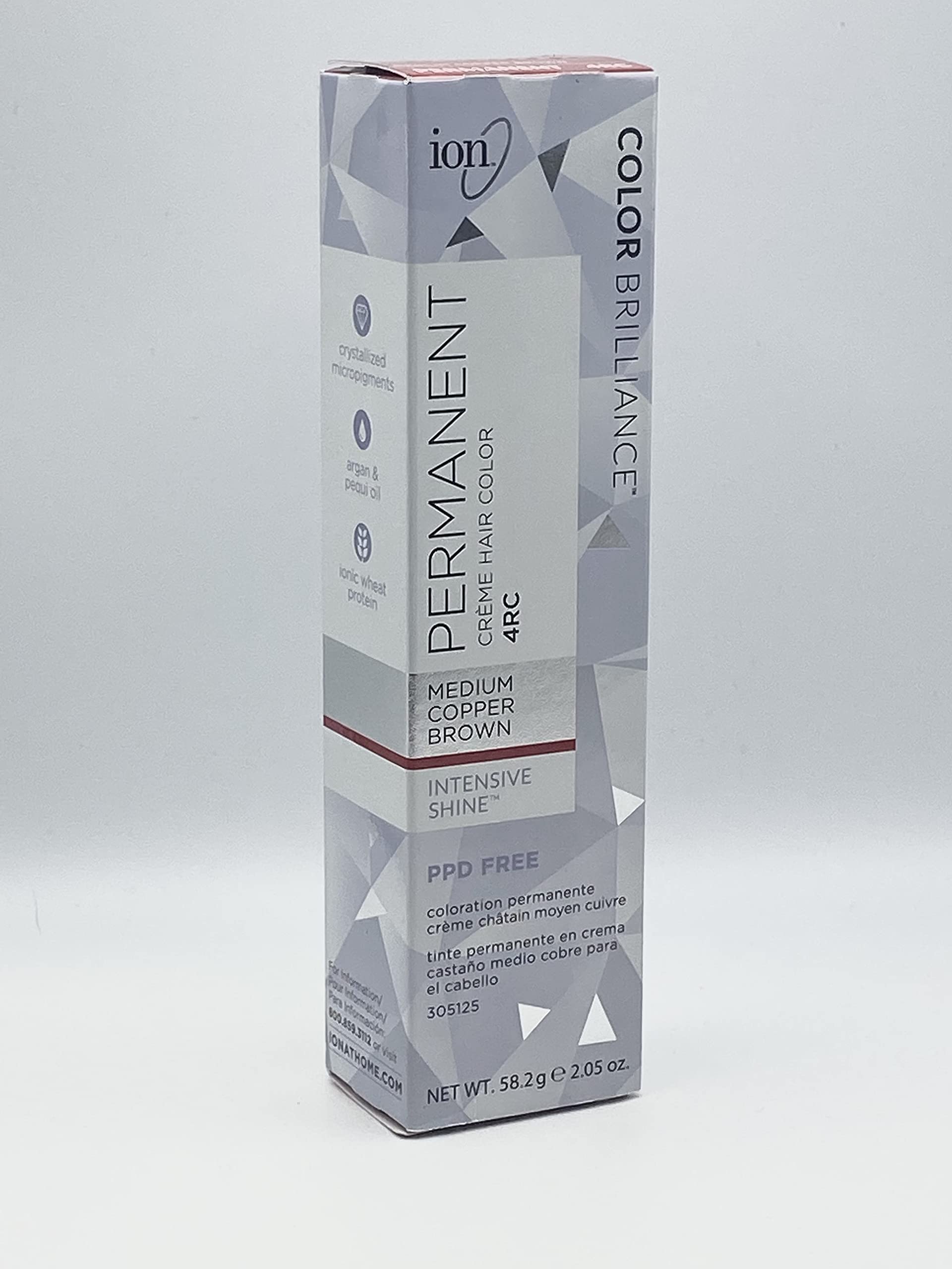 Ion 4RC Medium Copper Brown Permanent Creme Hair Color 4RC Medium Copper Brown