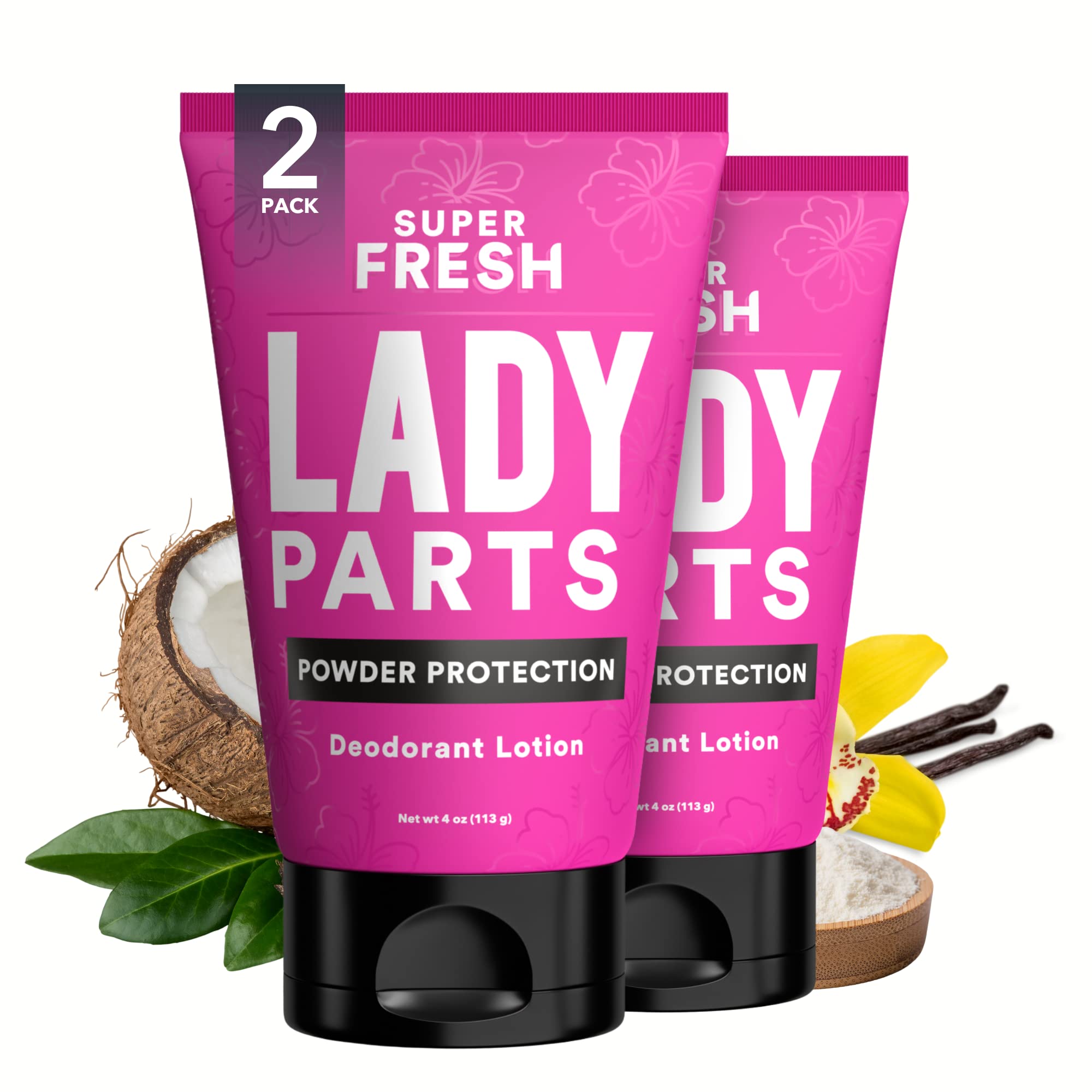 Super Fresh Lady Parts Feminine Hygiene Deodorant Lotion For Breasts, Private Parts, Crotch & Inner Thigh To Stop Odor & Frictio