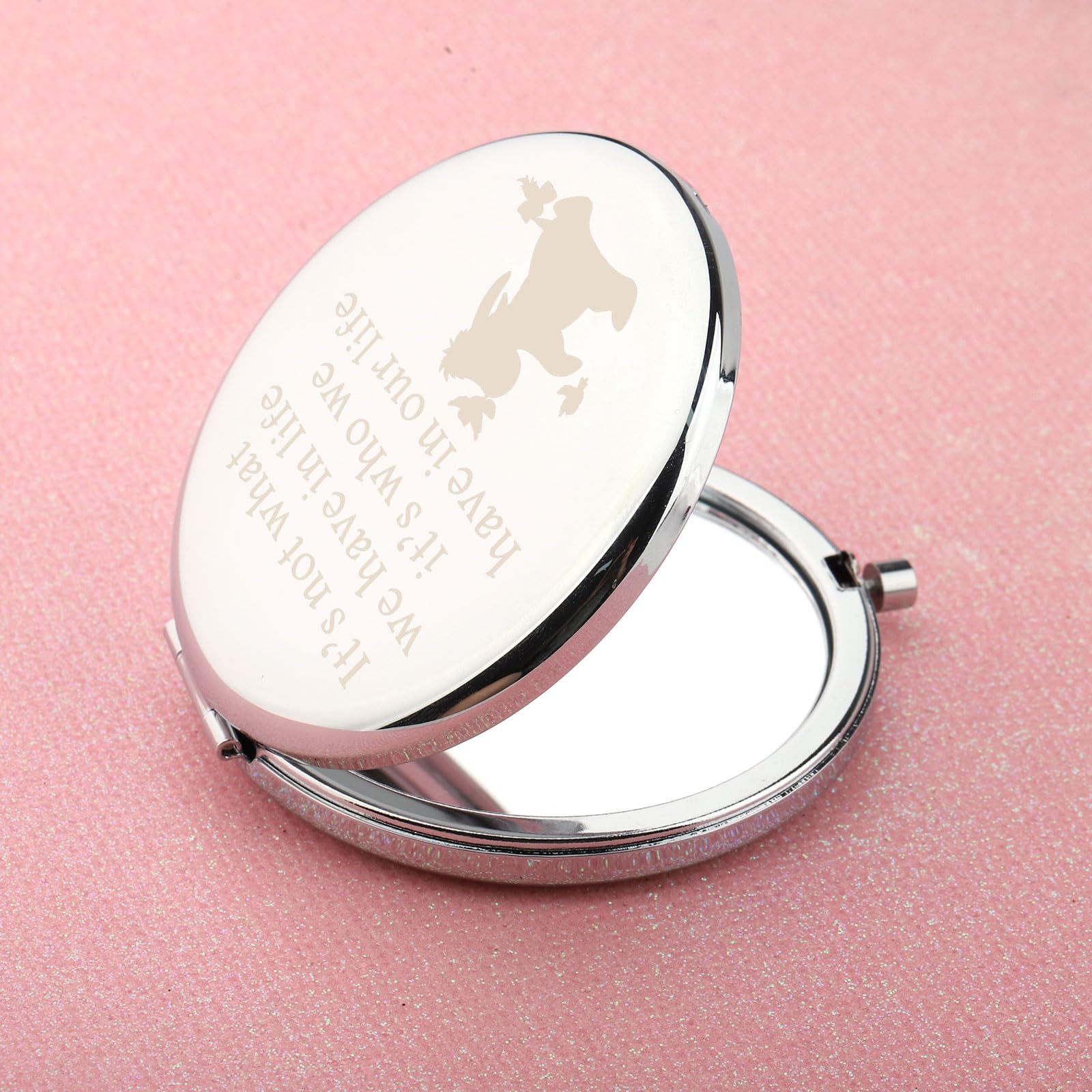 Wusuaned Donkey Makeup Mirror Its Not What We Have In Life Its Who We Have In Our Life Jewelry Donkey Lover Gift (Eeyore Lover M