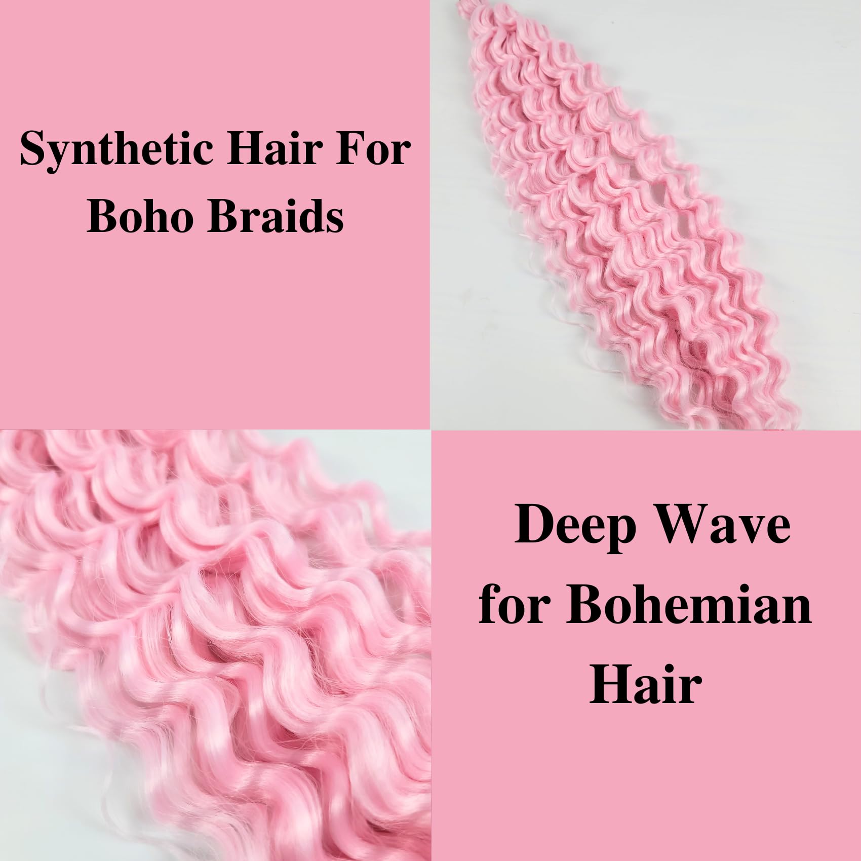 Gozill Light Pink Braiding Hair Pre Stretched Boho Braids Kanekalon Prestretched Braiding Hair For Bohemian Hair Ez Braid Micro