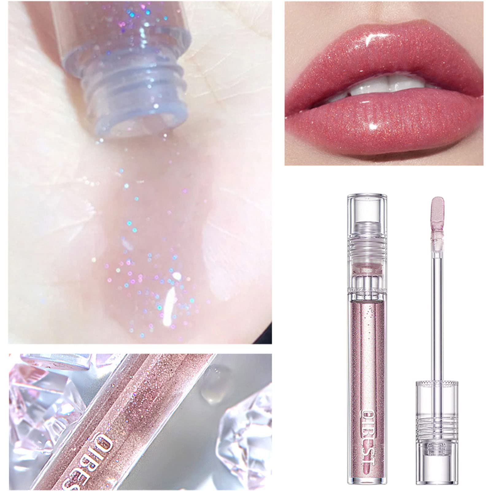 Rosarden Shimmer Hydrating Lip Gloss - Moisturizing Glossy Lip Plumping Gloss - Non Sticky, Waterproof & Long Lasting Pink Lip G