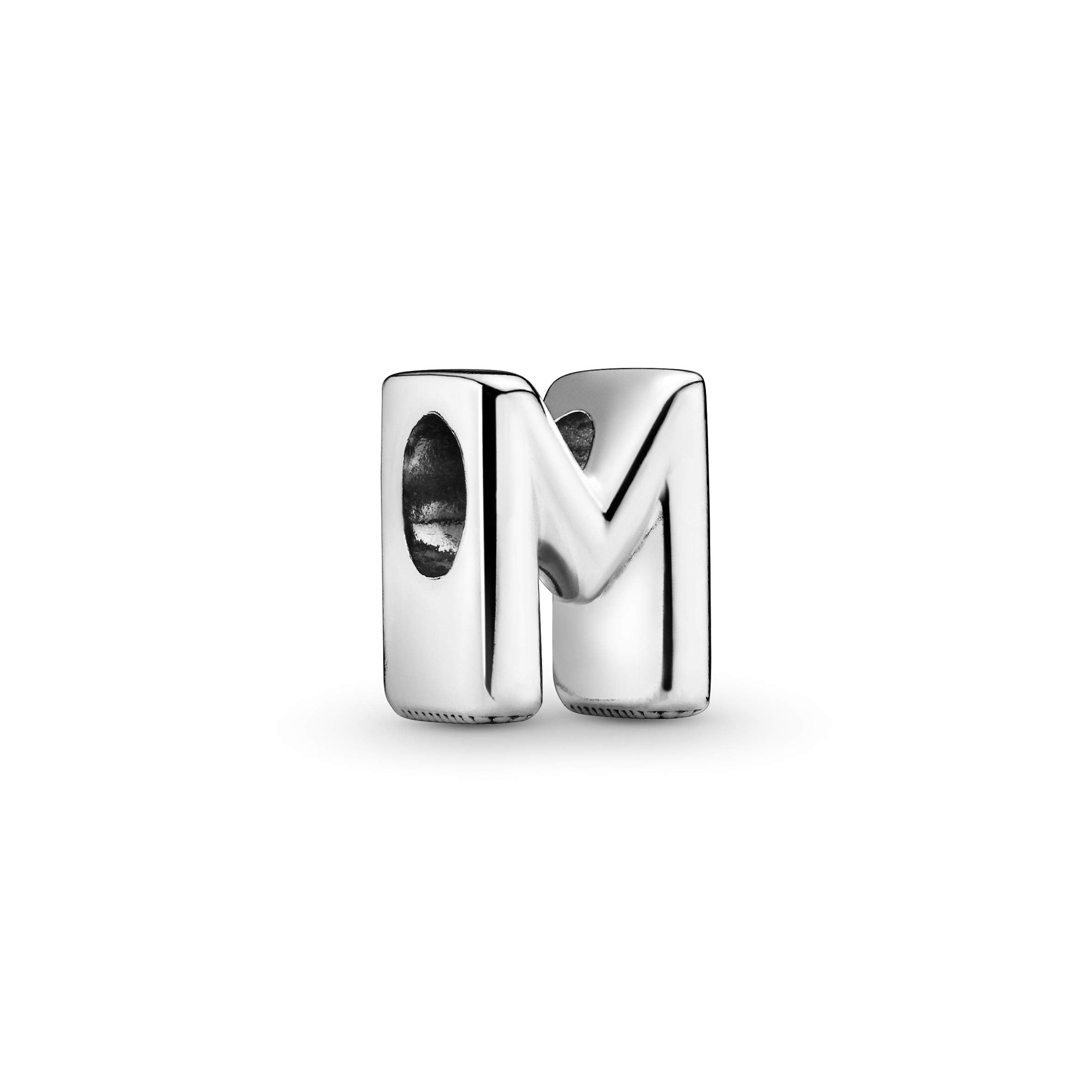 Pandora Jewelry Letter M Alphabet Charm - Beautiful Charm Letter for Pandora Charm Bracelets - Silver, No Box