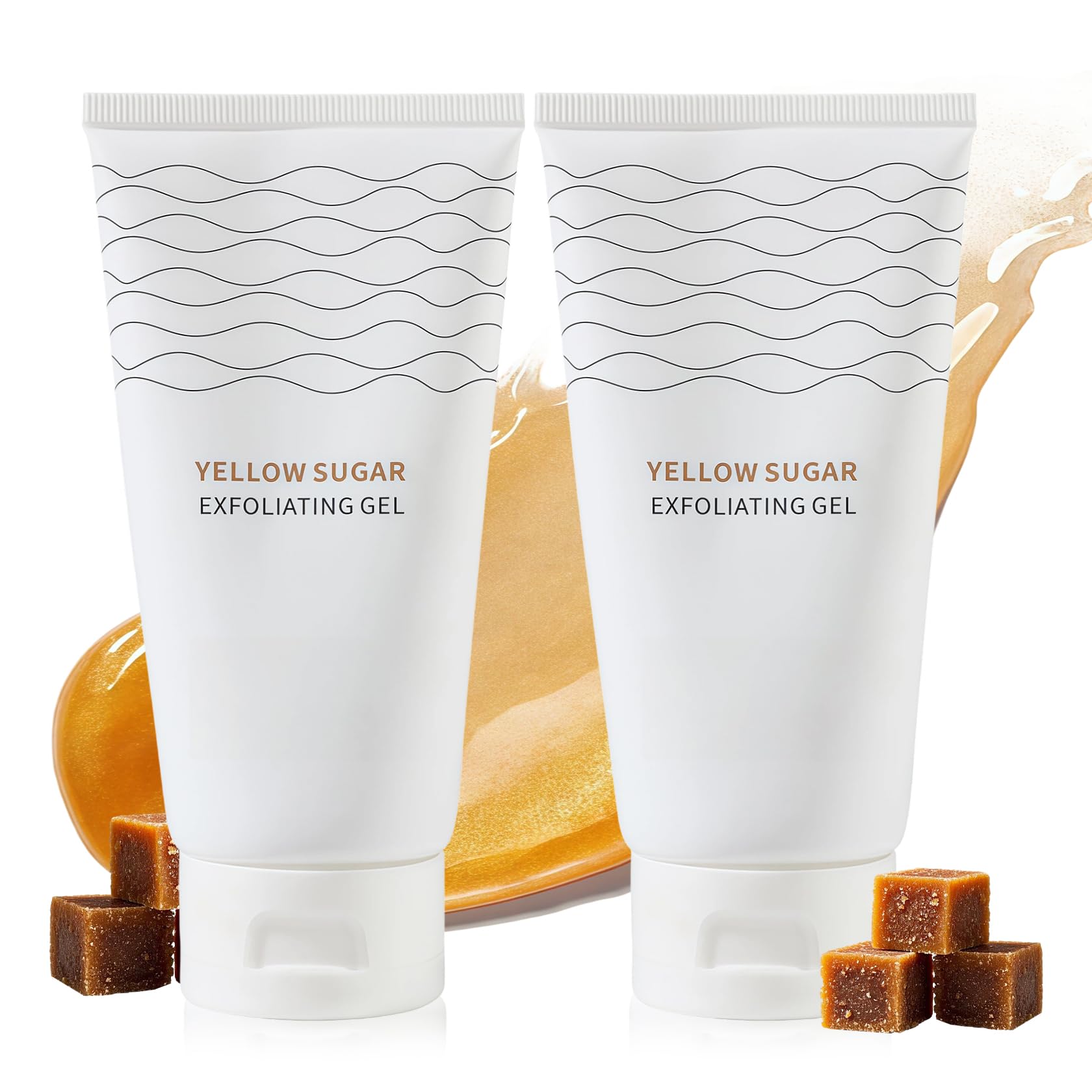 2Pcs Brown Sugar Exfoliating Face Scrub Gel for Women,3.38 Fl Oz Each
