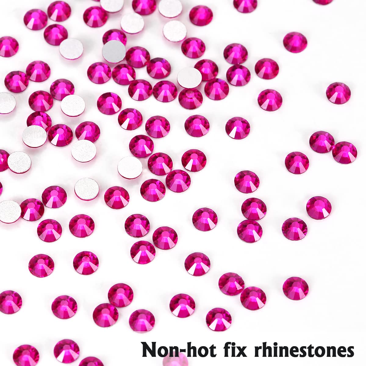Novani Rhinestones Flatback Rhinestones Glass Nail Gems Stones Jewels Round Gemstones Non-Hotfix Crystal,Ss10,1440 Pieces,Peach