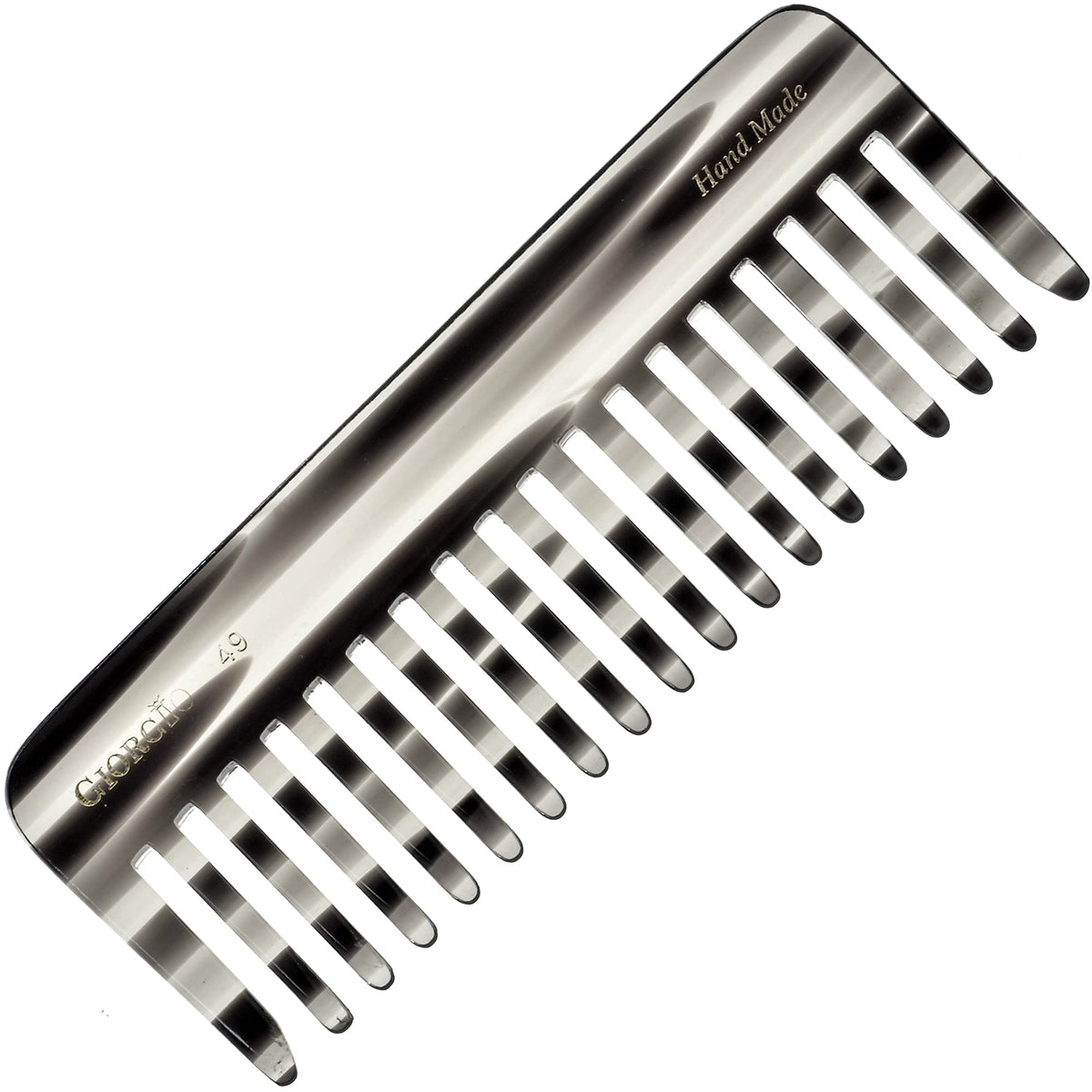 Giorgio G49 Graphite Large 5.75 Inch Hair Detangling Comb, Wide Teeth for Thick Curly Wavy Hair. Long Hair Detangler Comb For We