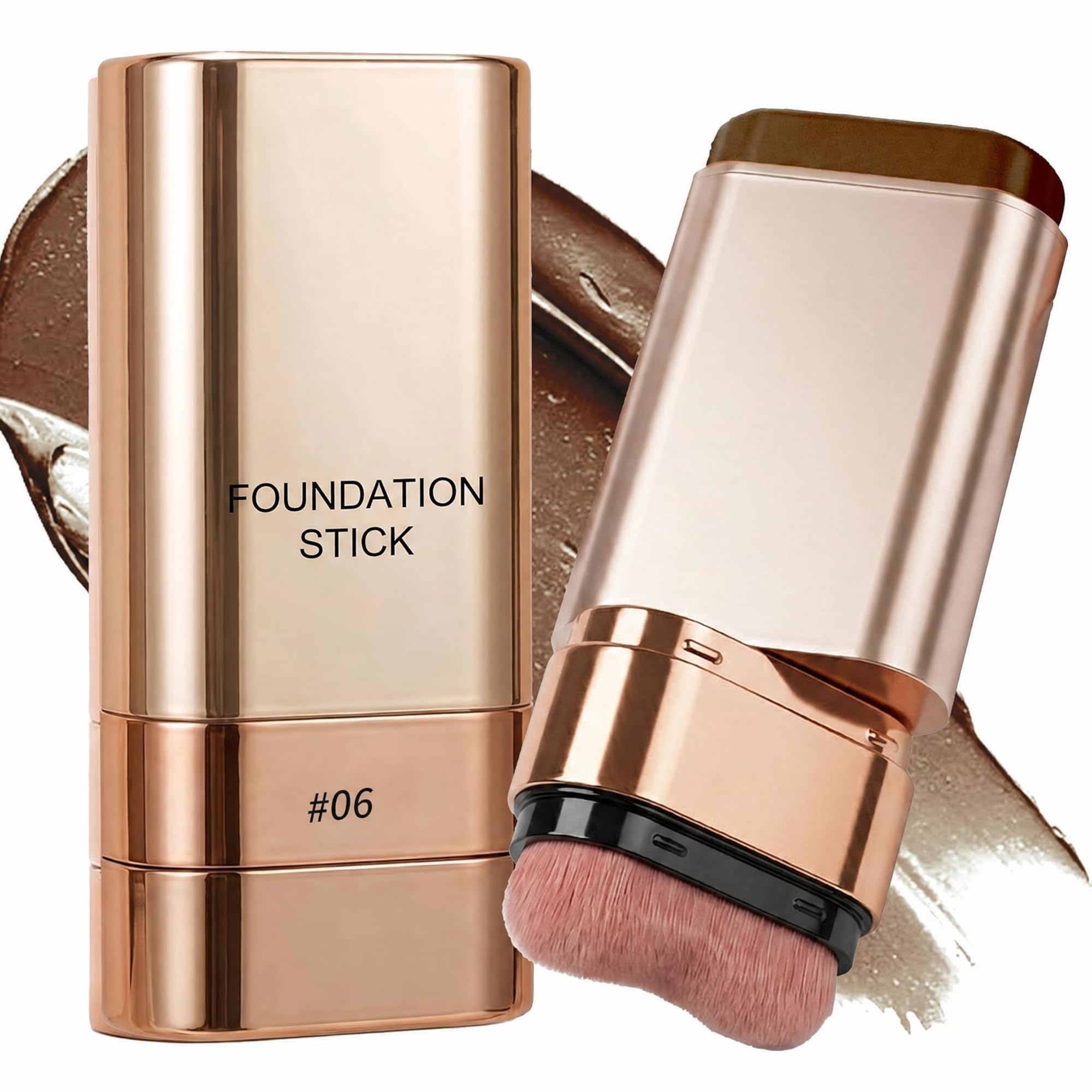 Foundation Stick Full Coverage, 2 in 1 Dual Ended Concealer 24Hr Long-Lasting Foundation Contour Stick, Waterproof Complexion St